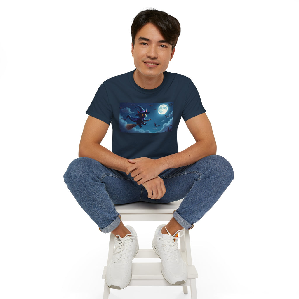 Moonlit Witch Unisex Tee | Spooky Vibes, Halloween Must-Have, Cozy Gift, Comfortable Everyday Wear, Magical Spirit Apparel
