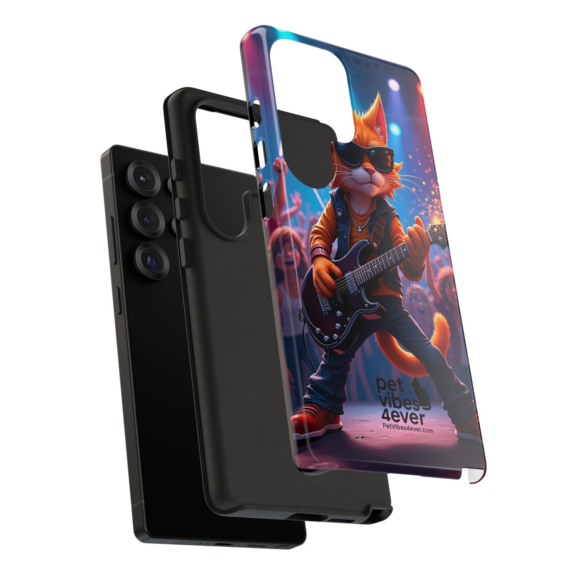 Guitar Cat Phone Case | Fun Pet Vibes | Unique Gift for Cat Lovers, Music Fans, Pet Owners, Birthday, Holidays, Personal Use