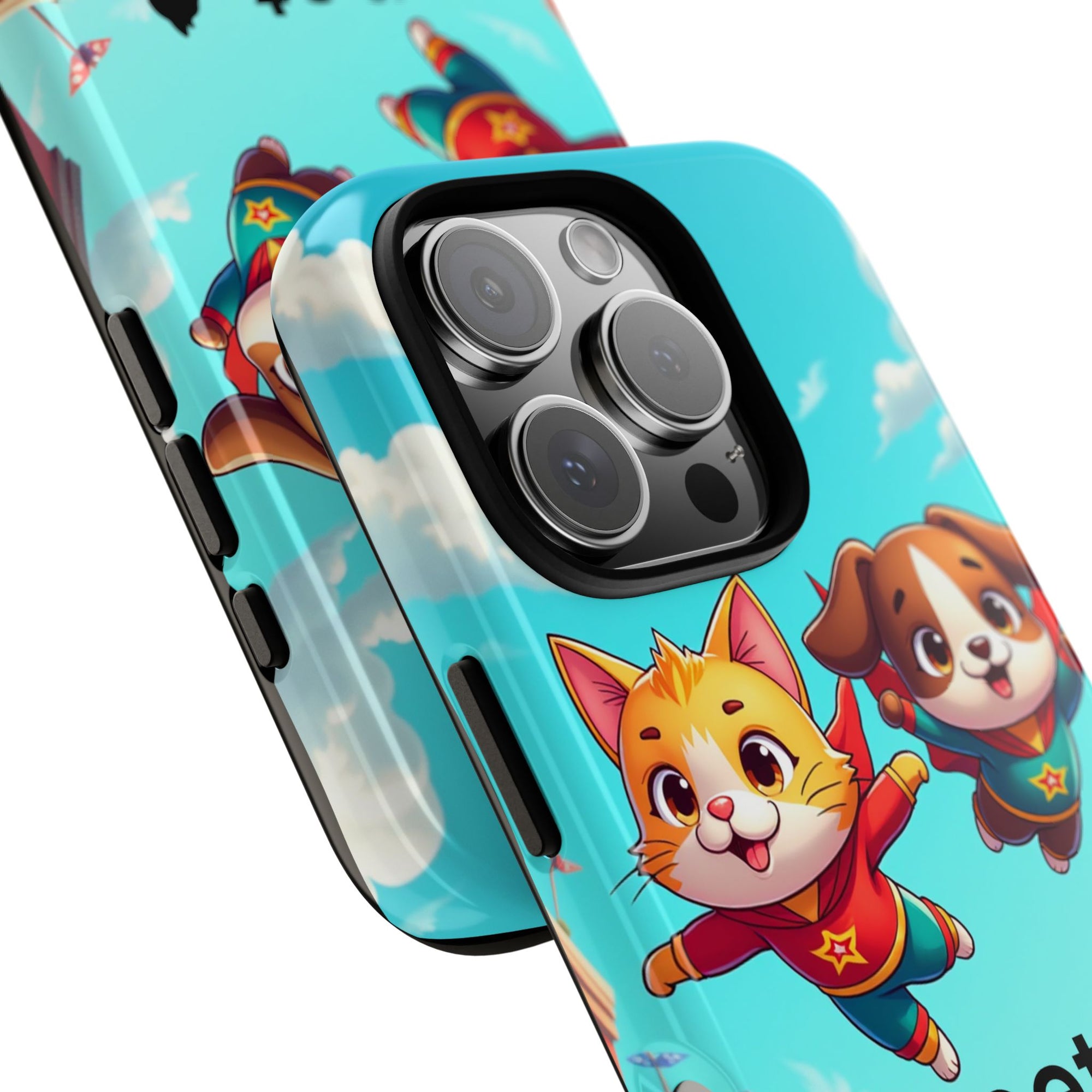 Pet Vibes Phone Case - Playful Cat and Dog Design, Animal Lover Gift, Cute Pet Accessory, Colorful Phone Cover, Fun Pet Gifts