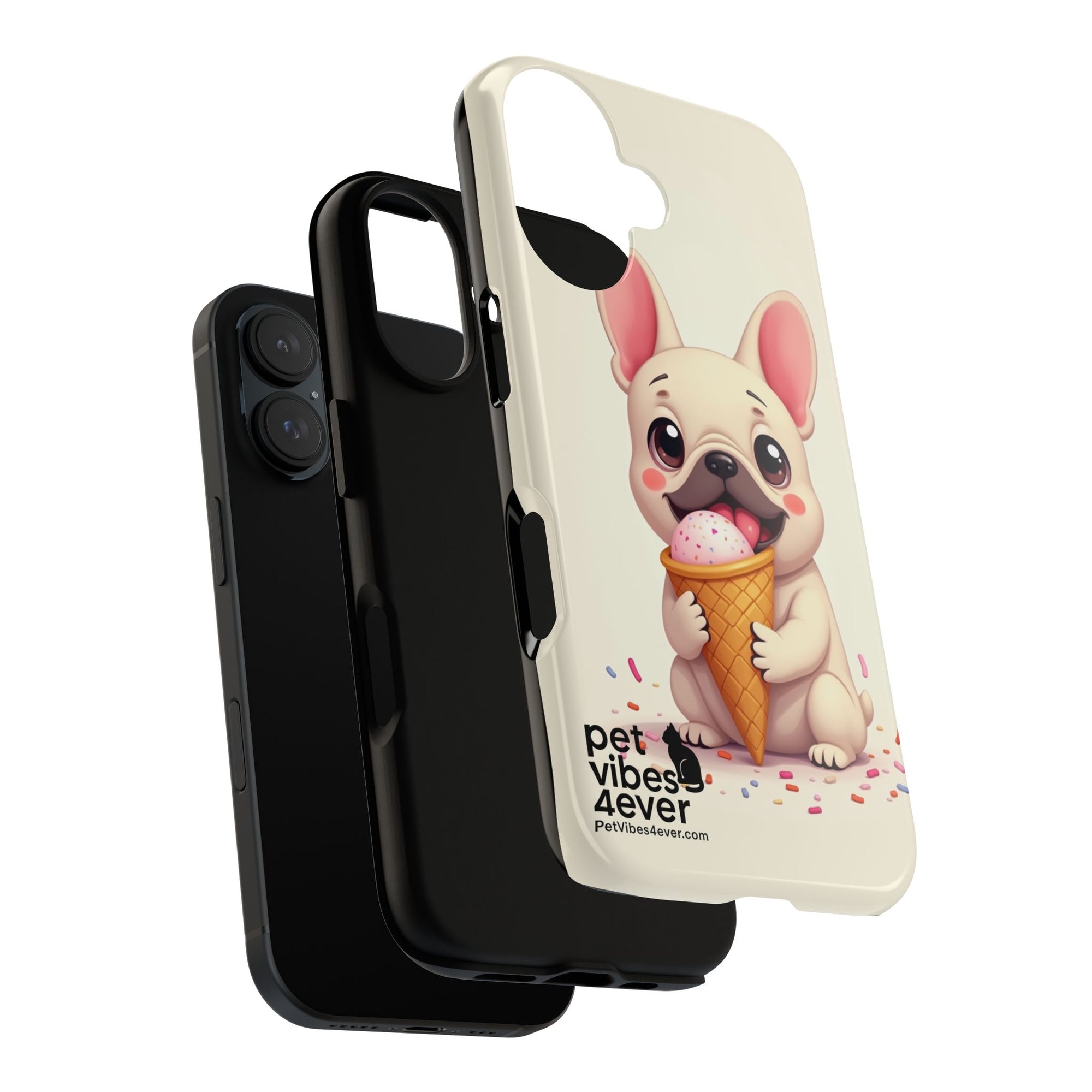 Cute Dog Case, Adorable Puppy Phone Cover, Pet Lover Gift, Ice Cream Design, Fun Accessories for Pet Owners
