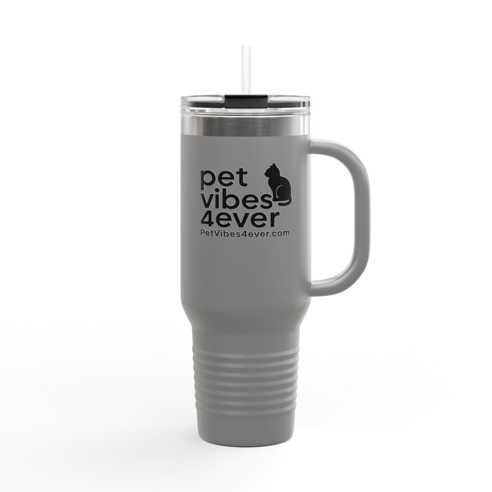 Insulated Travel Mug, Pet Lover's 40oz Coffee Tumbler, Perfect for Hot Drinks, Gifts for Cat Owners, Travel Companion, Pet Vibes 4ever