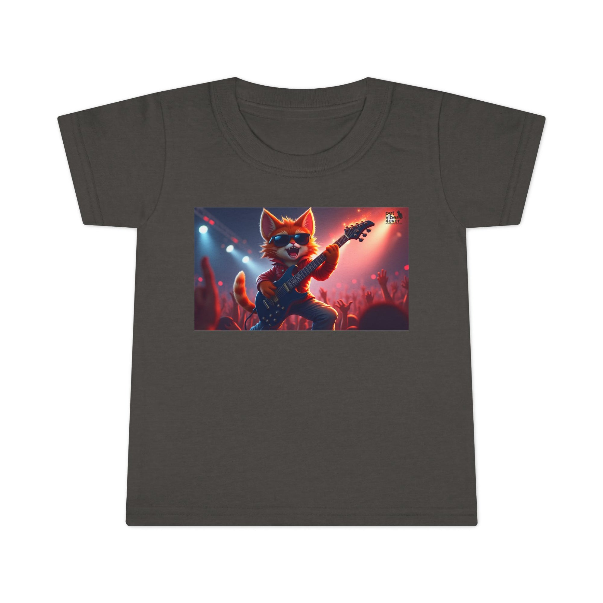 Rockstar Cat Toddler T-Shirt, Cute Graphic Tee for Kids, Birthday Gift, Music Theme Apparel, Fun Kids Outfit, Playful Toddler Top