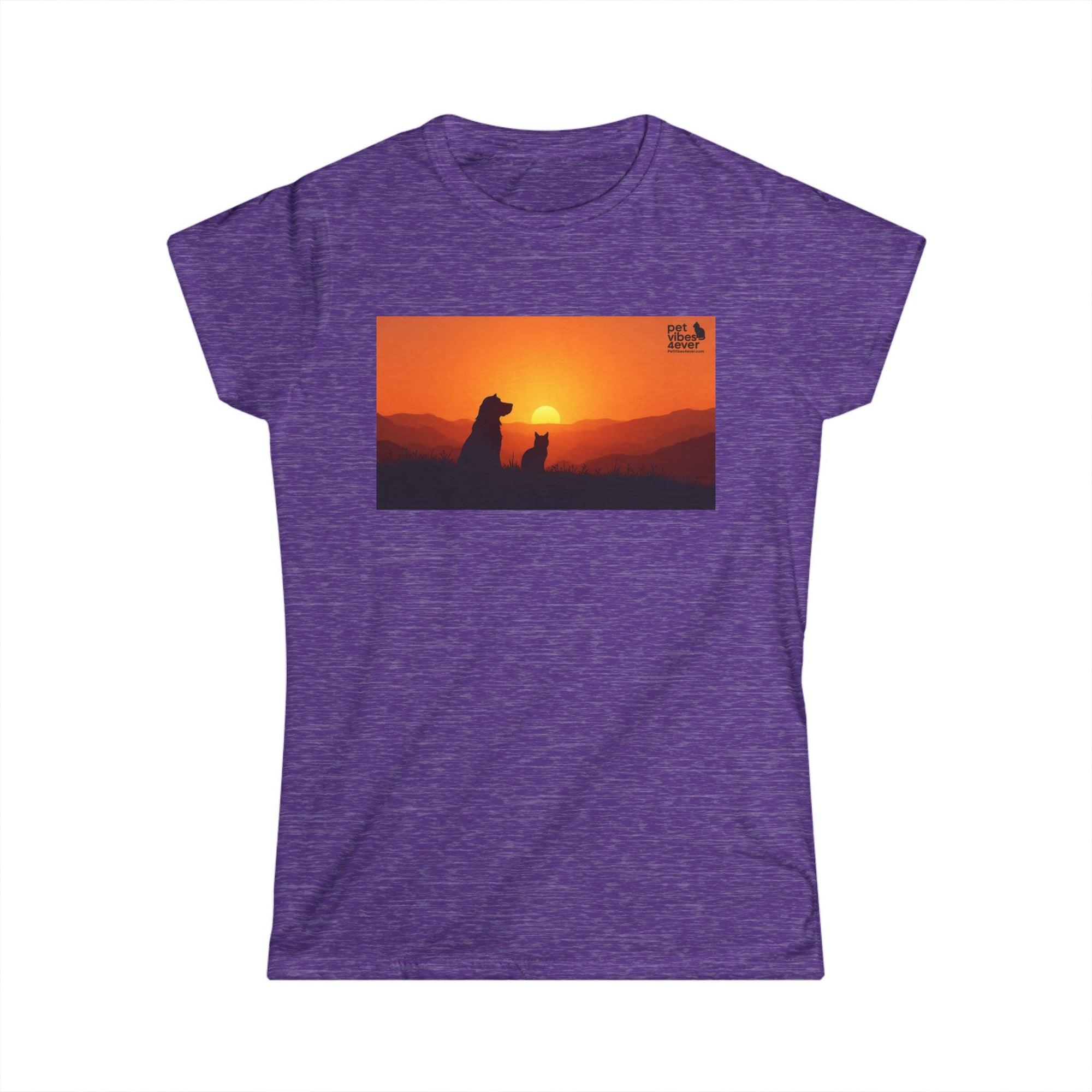 Women's Sunset Dog Lovers Tee, Cute Pet Lover Shirt, Animal Lover Gift, Casual Wear, Summer Top, Dog Mom Apparel