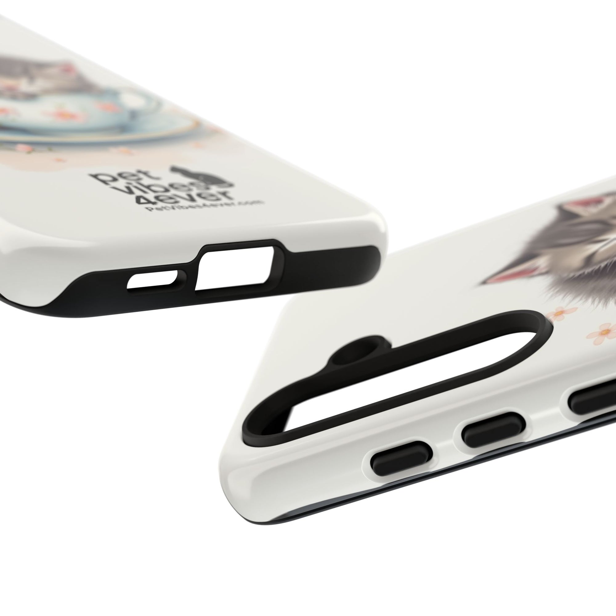 Cute Cat Phone Case, Pet Lover Gift, Soft Kitty Design, Floral Tech Accessory, Unique Animal Case, iPhone Cover, Birthday Present