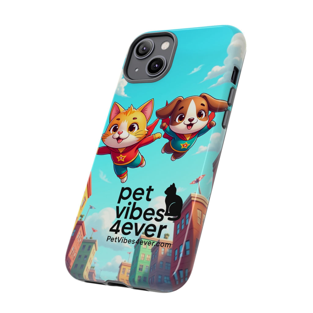 Pet Vibes Phone Case - Playful Cat and Dog Design, Animal Lover Gift, Cute Pet Accessory, Colorful Phone Cover, Fun Pet Gifts