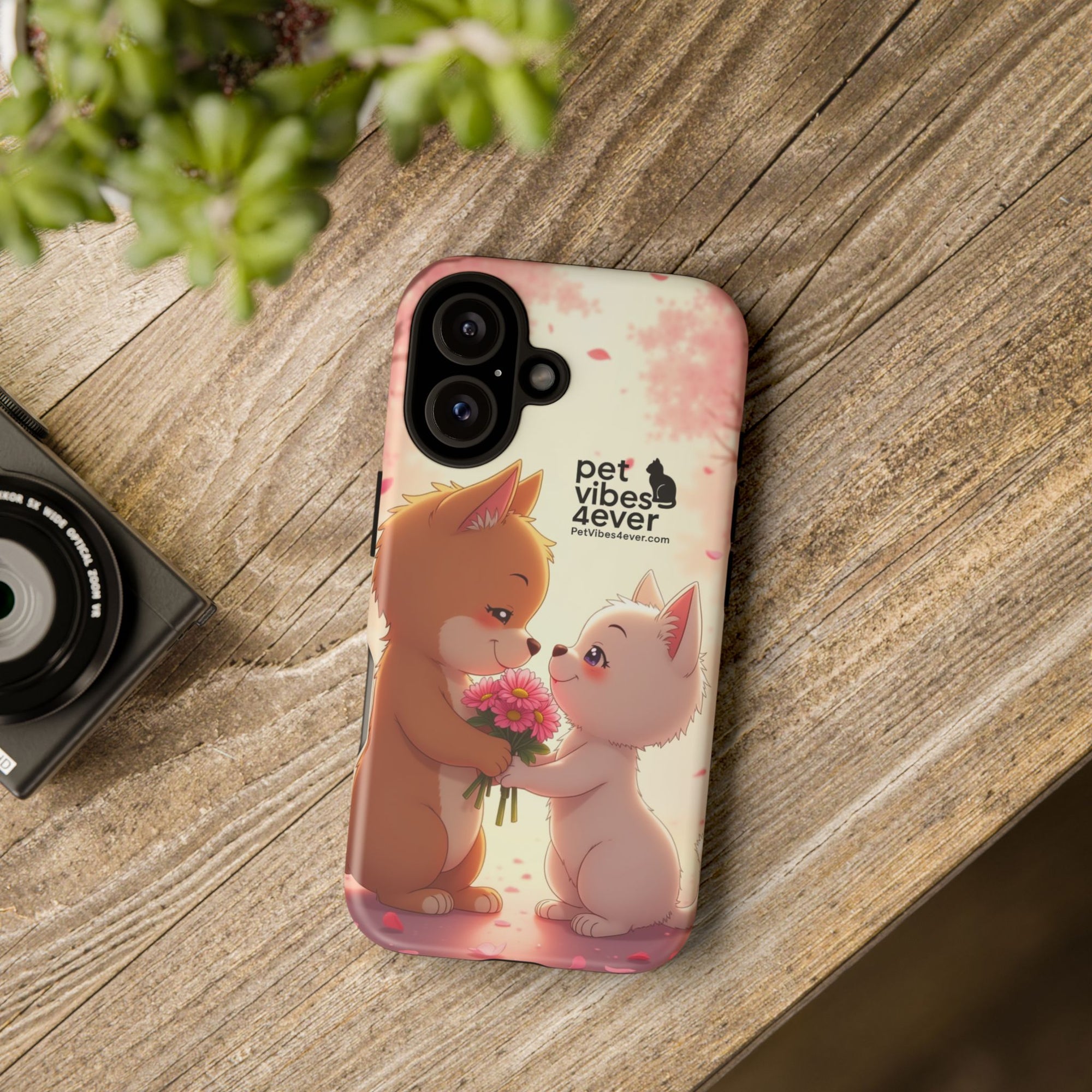 Cute Pet Phone Case, Animal Lovers Gift, Valentine’s Day Present, Custom Phone Cover, Happy Couple Design, Pet Vibes Forever