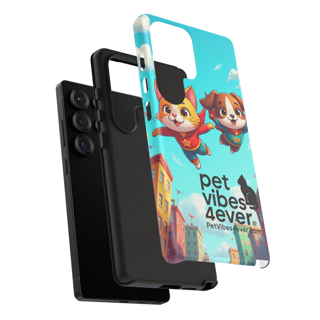Pet Vibes Forever Tough Phone Cases, Cute Dog and Cat Design, Pet Lover Gift, Fun Phone Accessory, Animal Theme Decor