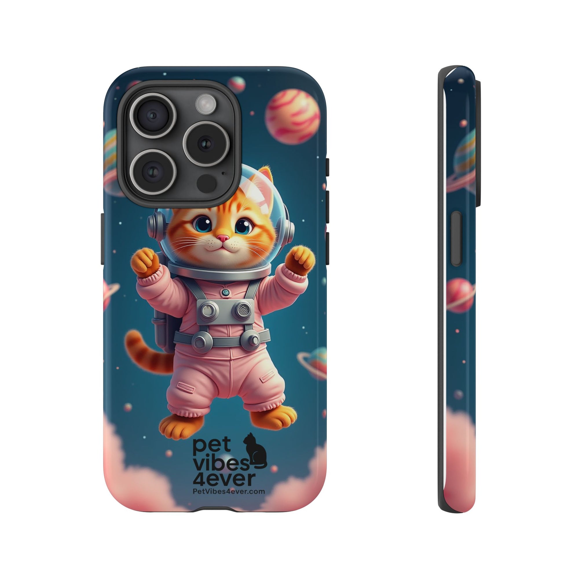 Cute Cat Phone Case, Cat Lovers Gift, Astrological Accessories, Fun Tech Gear, Space Theme Phone Cover