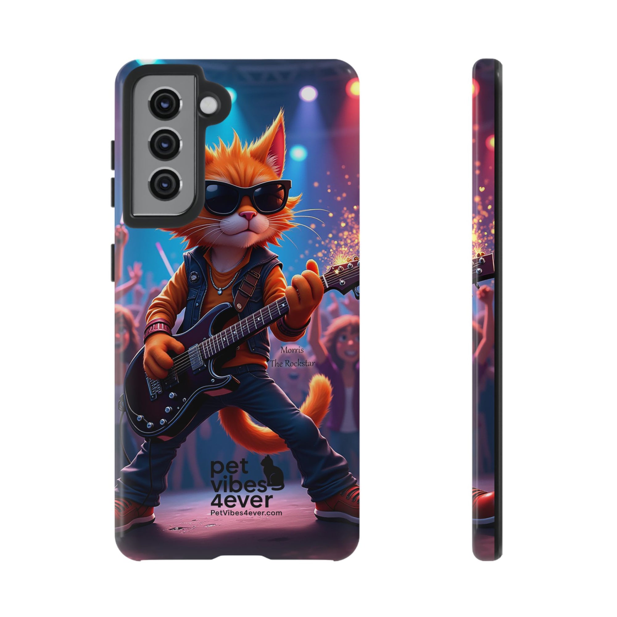 Guitar Cat Phone Case | Fun Pet Vibes | Unique Gift for Cat Lovers, Music Fans, Pet Owners, Birthday, Holidays, Personal Use