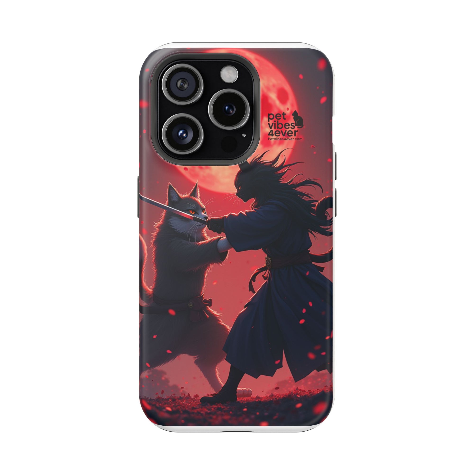 Samurai Cat Phone Case – Impact-Resistant, Pet Lovers, Cool Tech Accessories, Anime Aesthetic, Unique Gifts
