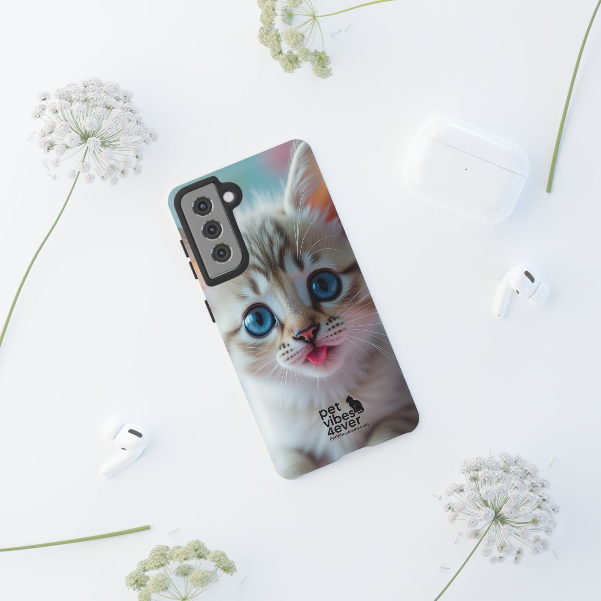 Cute Cat Phone Case with Pet Vibes, Perfect Gift for Cat Lovers, Fun Tech Accessories for Birthdays, Animal Lovers, Kawaii Style