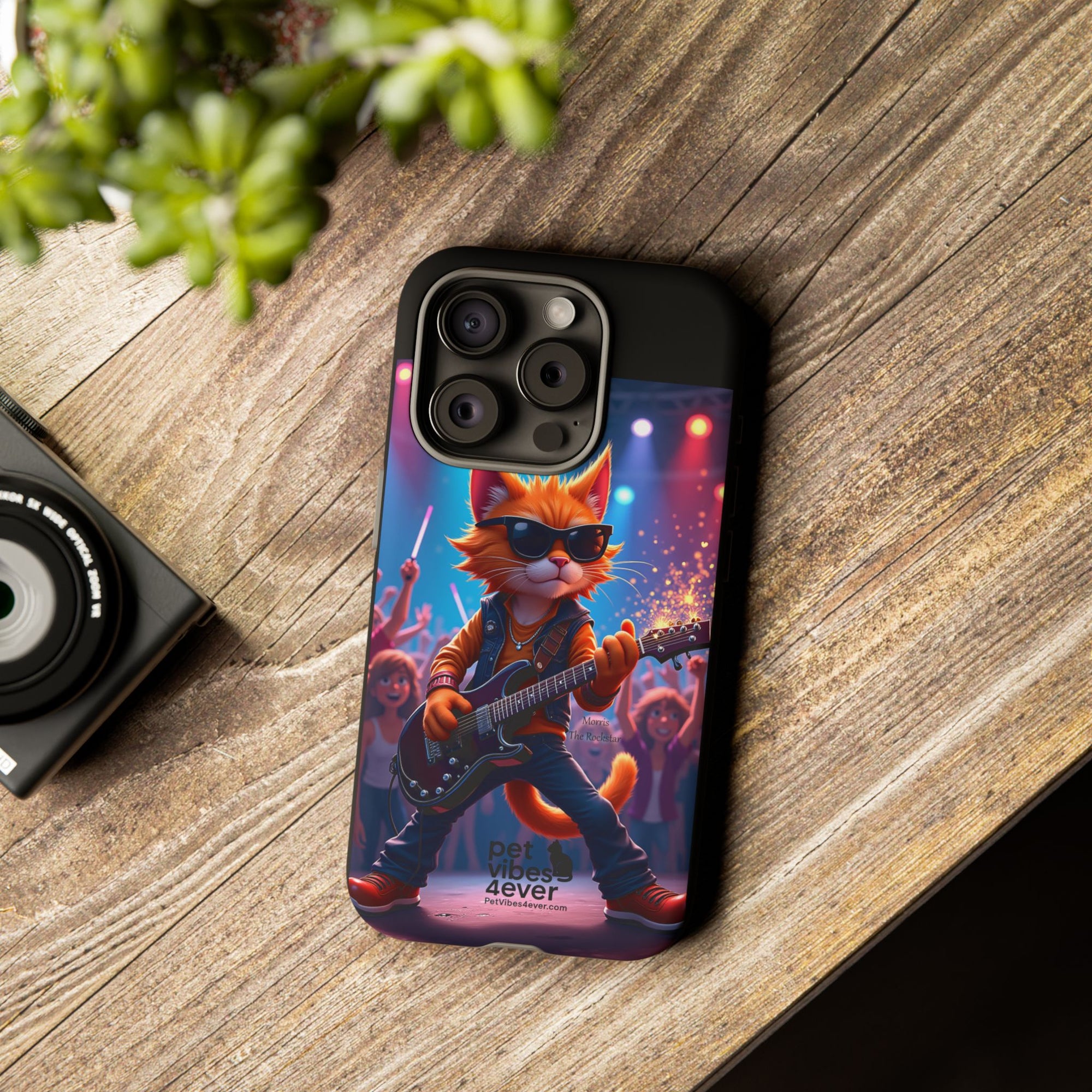 Rocking Cat Phone Case, Fun Cat Phone Cover, Cool Pet Vibes Gift, Music Lover Accessory, Unique Cat Phone Case