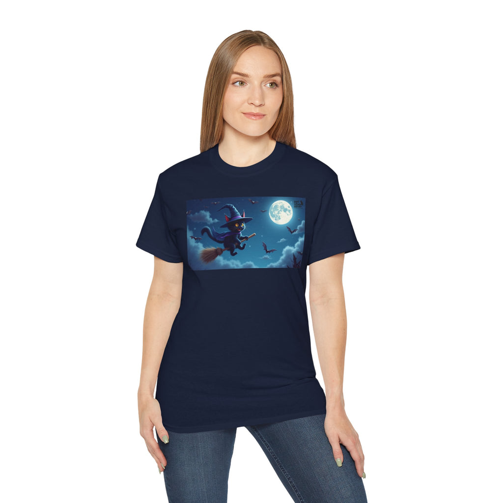 Moonlit Witch Unisex Tee | Spooky Vibes, Halloween Must-Have, Cozy Gift, Comfortable Everyday Wear, Magical Spirit Apparel