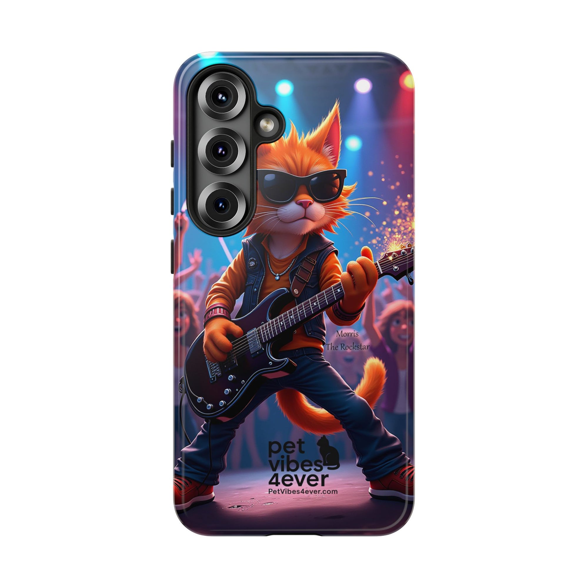Guitar Cat Phone Case | Fun Pet Vibes | Unique Gift for Cat Lovers, Music Fans, Pet Owners, Birthday, Holidays, Personal Use