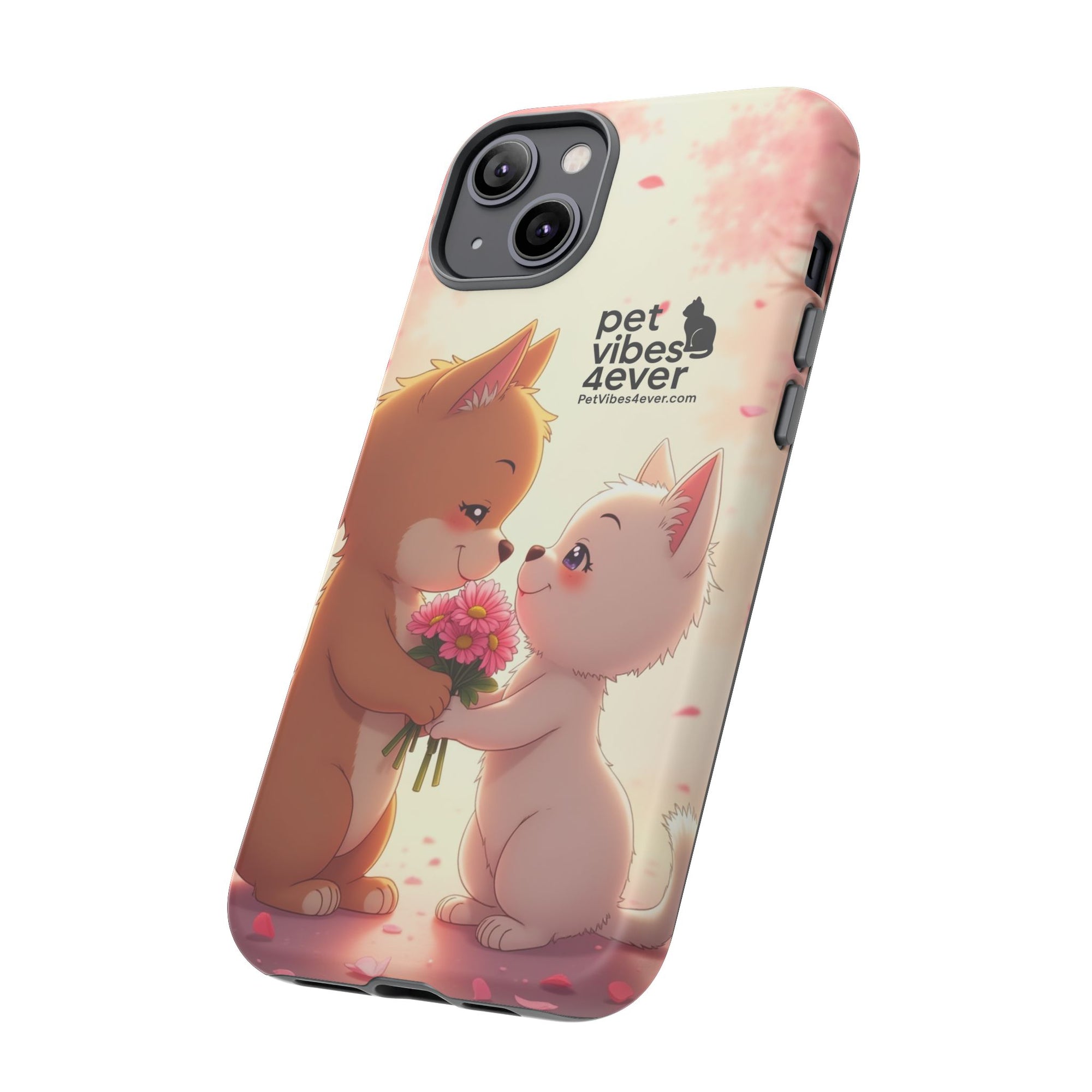 Cute Pet Phone Case, Animal Lovers Gift, Valentine’s Day Present, Custom Phone Cover, Happy Couple Design, Pet Vibes Forever