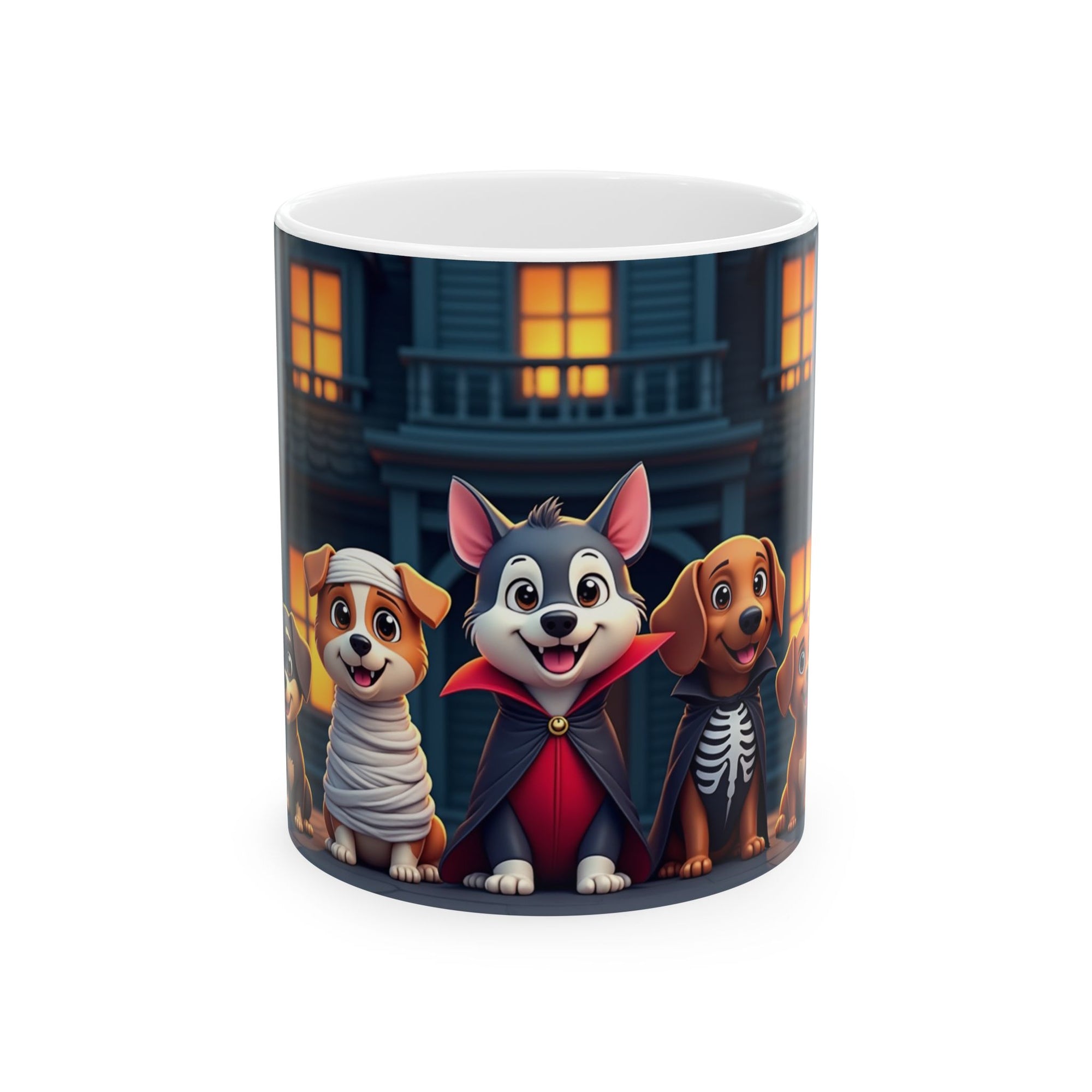 Halloween Dog Lovers Mug, Cute Canine Gift, Pet Owner Coffee Cup, Trick or Treat Drinkware, Spooky Pet Mug