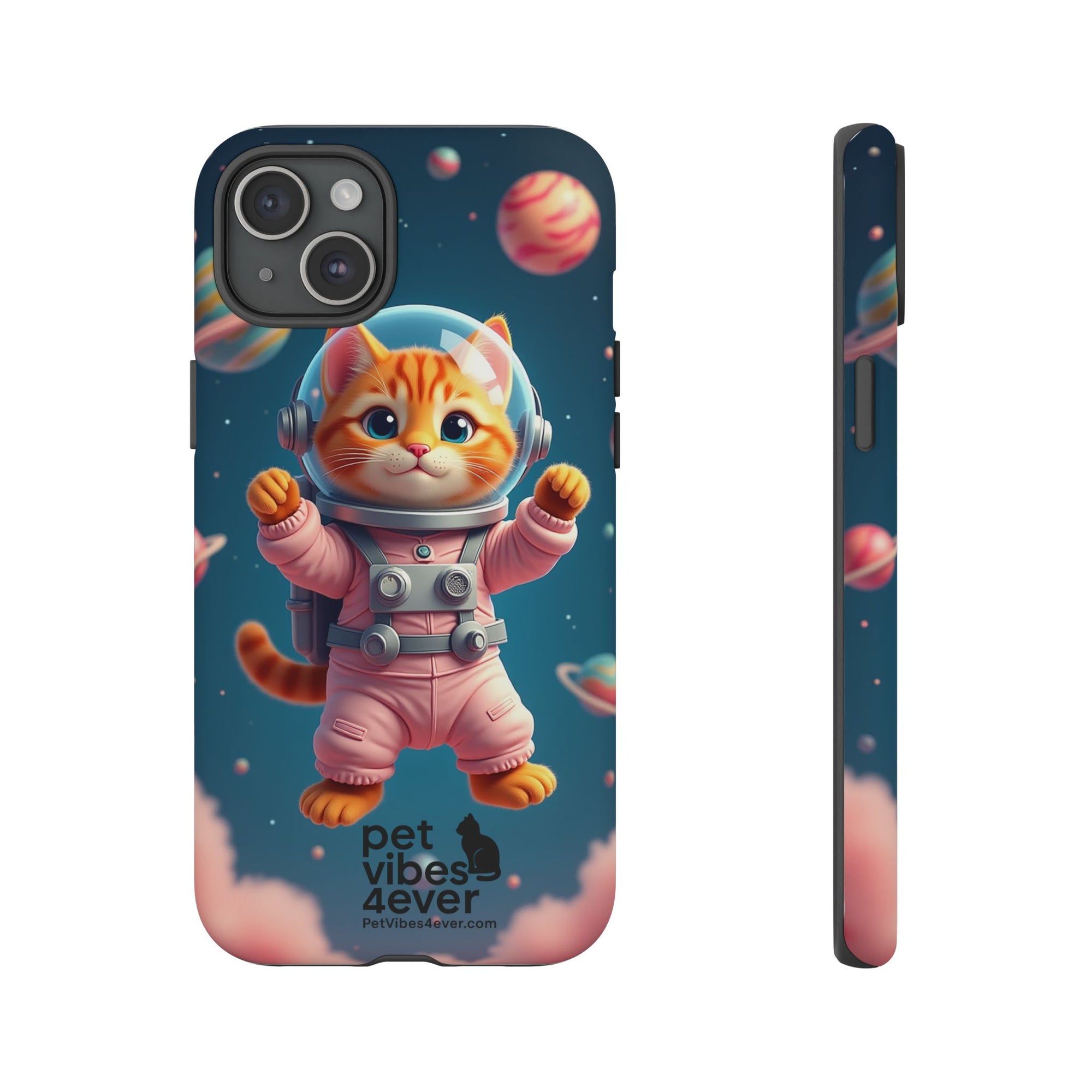 Cute Cat Phone Case, Cat Lovers Gift, Astrological Accessories, Fun Tech Gear, Space Theme Phone Cover