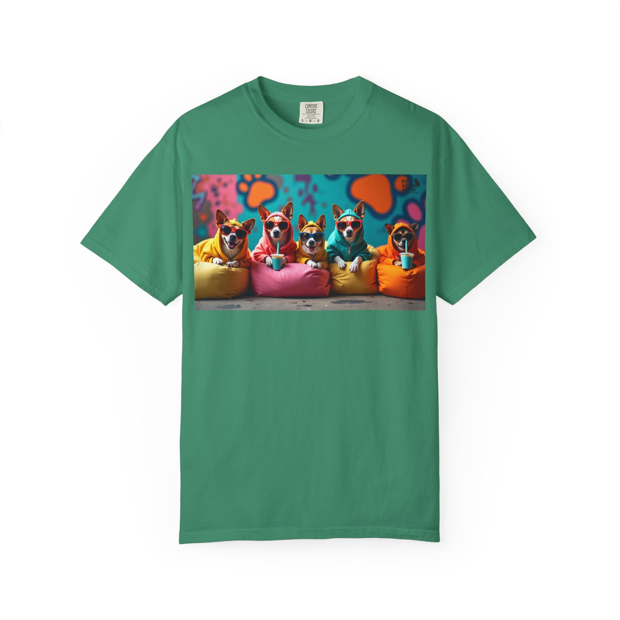 Playful Dog-Themed Unisex Garment-Dyed T-shirt, Pet Lover Gift, Casual Wear, Birthday Party Tee, Colorful Animal Art