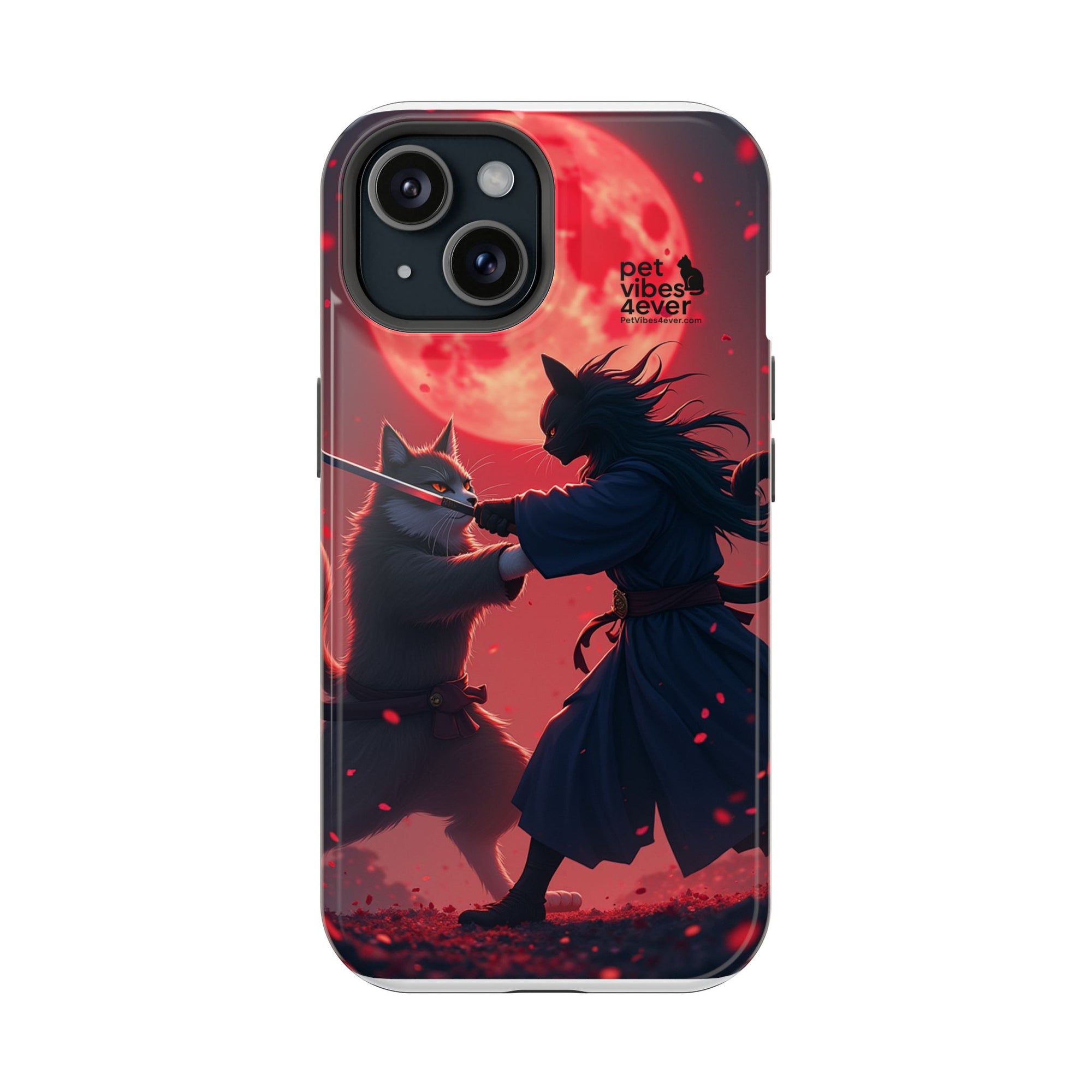 Samurai Cat Phone Case – Impact-Resistant, Pet Lovers, Cool Tech Accessories, Anime Aesthetic, Unique Gifts