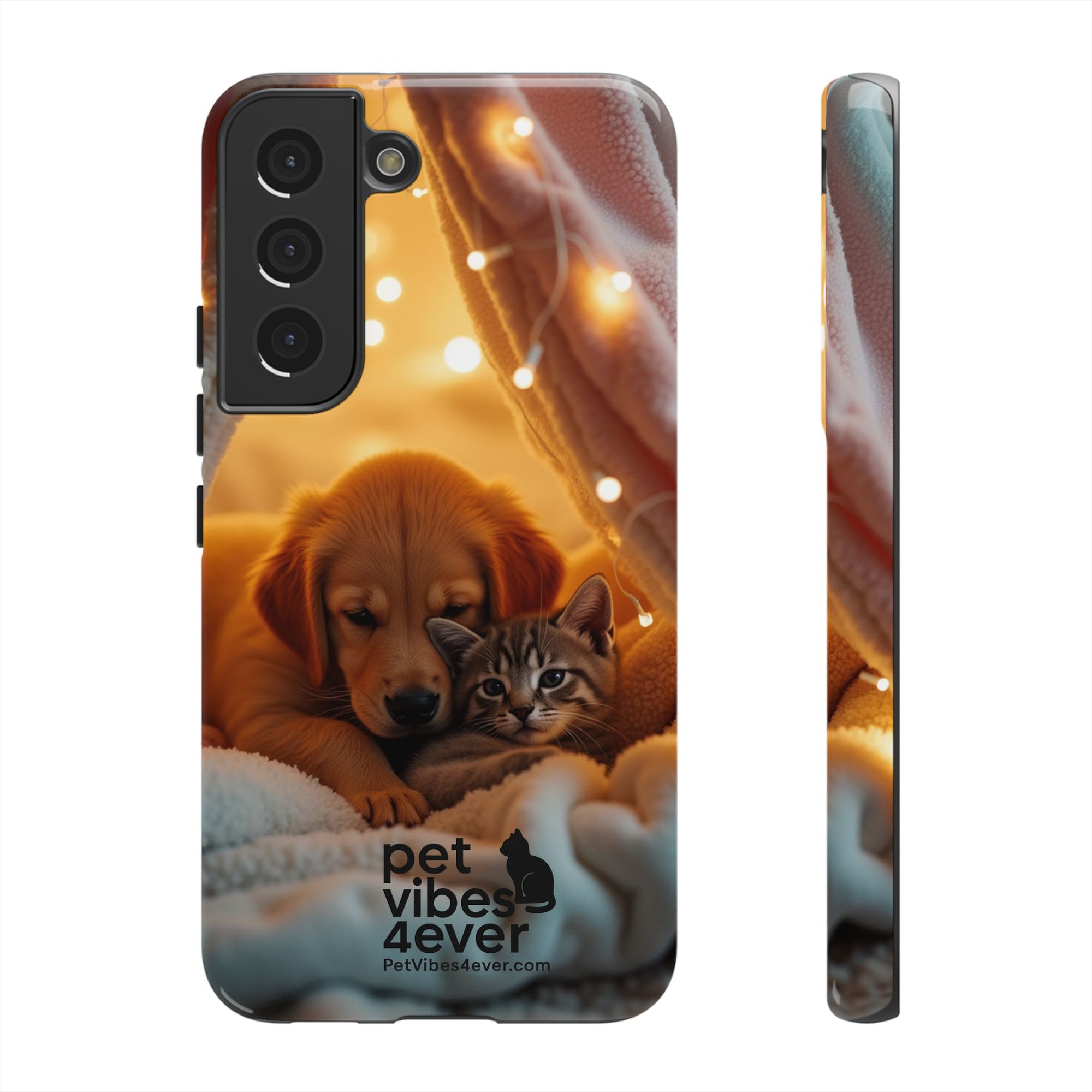 Pet Vibes Phone Case - Cute Dog & Cat Design, Animal Lover Gift, Customizable Pet Phone Cover, Collage Print Case for Kids