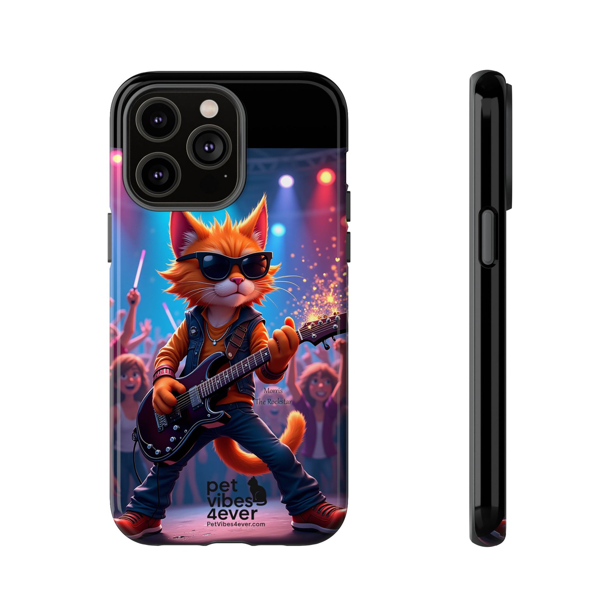 Rocking Cat Phone Case, Fun Cat Phone Cover, Cool Pet Vibes Gift, Music Lover Accessory, Unique Cat Phone Case