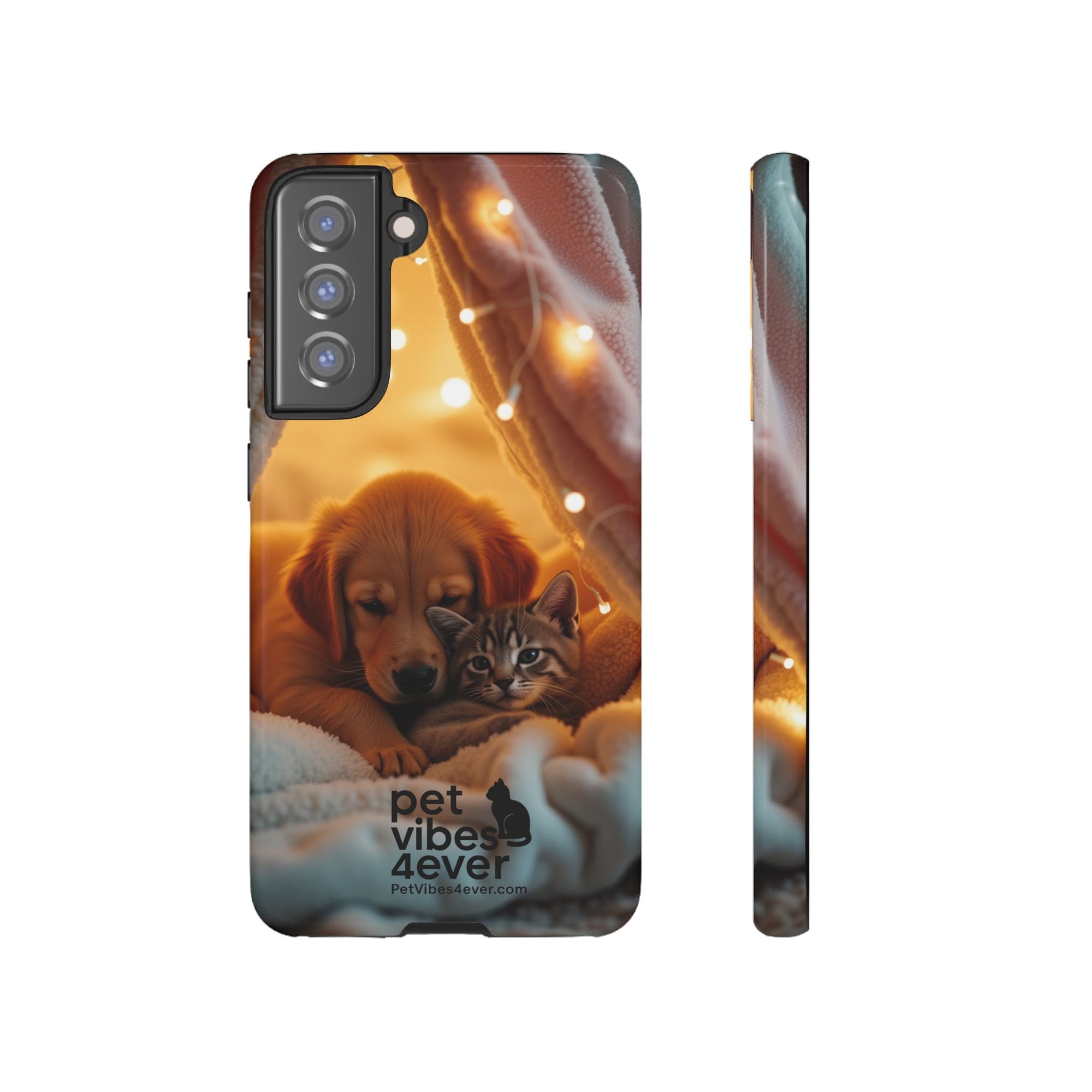 Pet Vibes Phone Case - Cute Dog & Cat Design, Animal Lover Gift, Customizable Pet Phone Cover, Collage Print Case for Kids