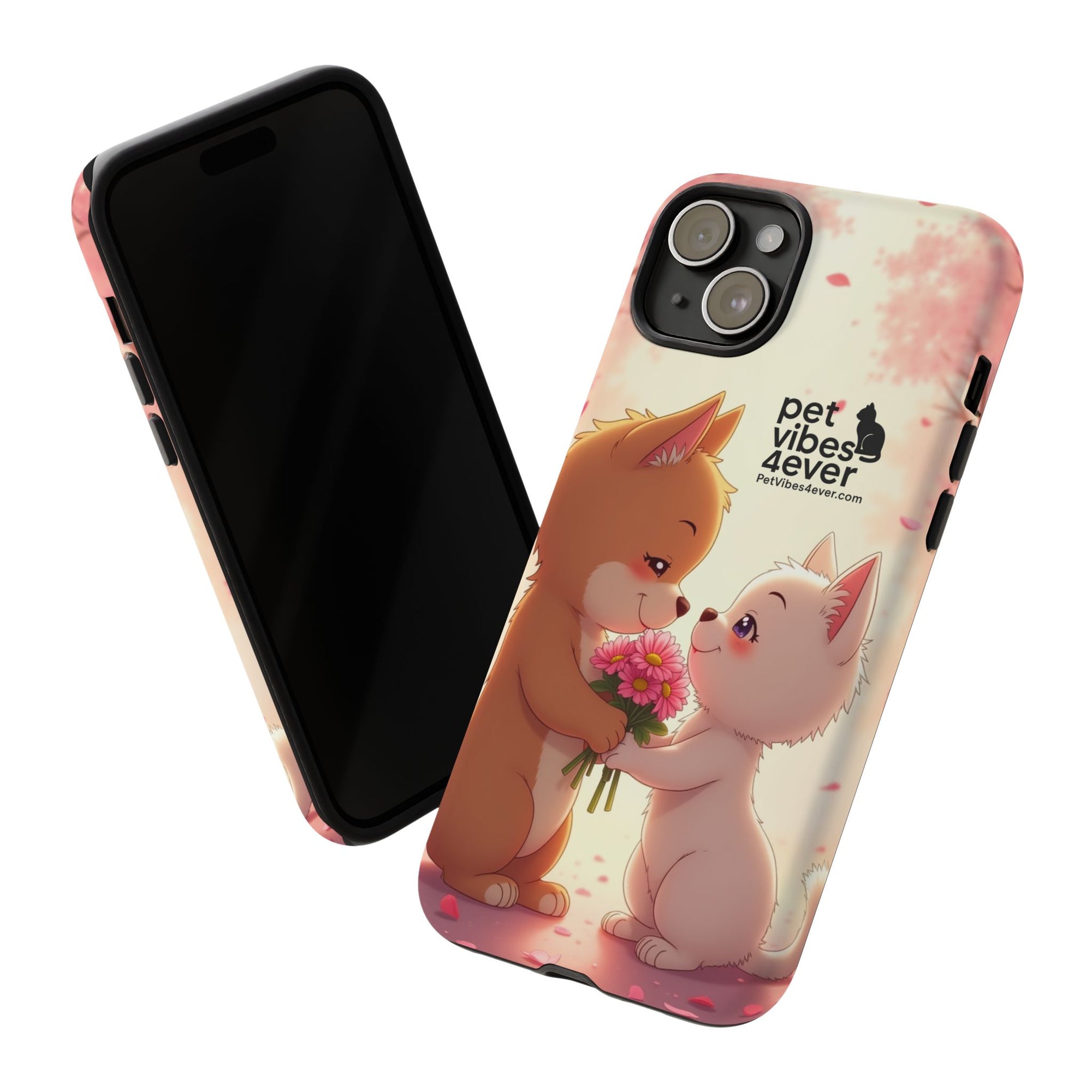 Cute Pet Phone Case, Animal Lovers Gift, Valentine’s Day Present, Custom Phone Cover, Happy Couple Design, Pet Vibes Forever
