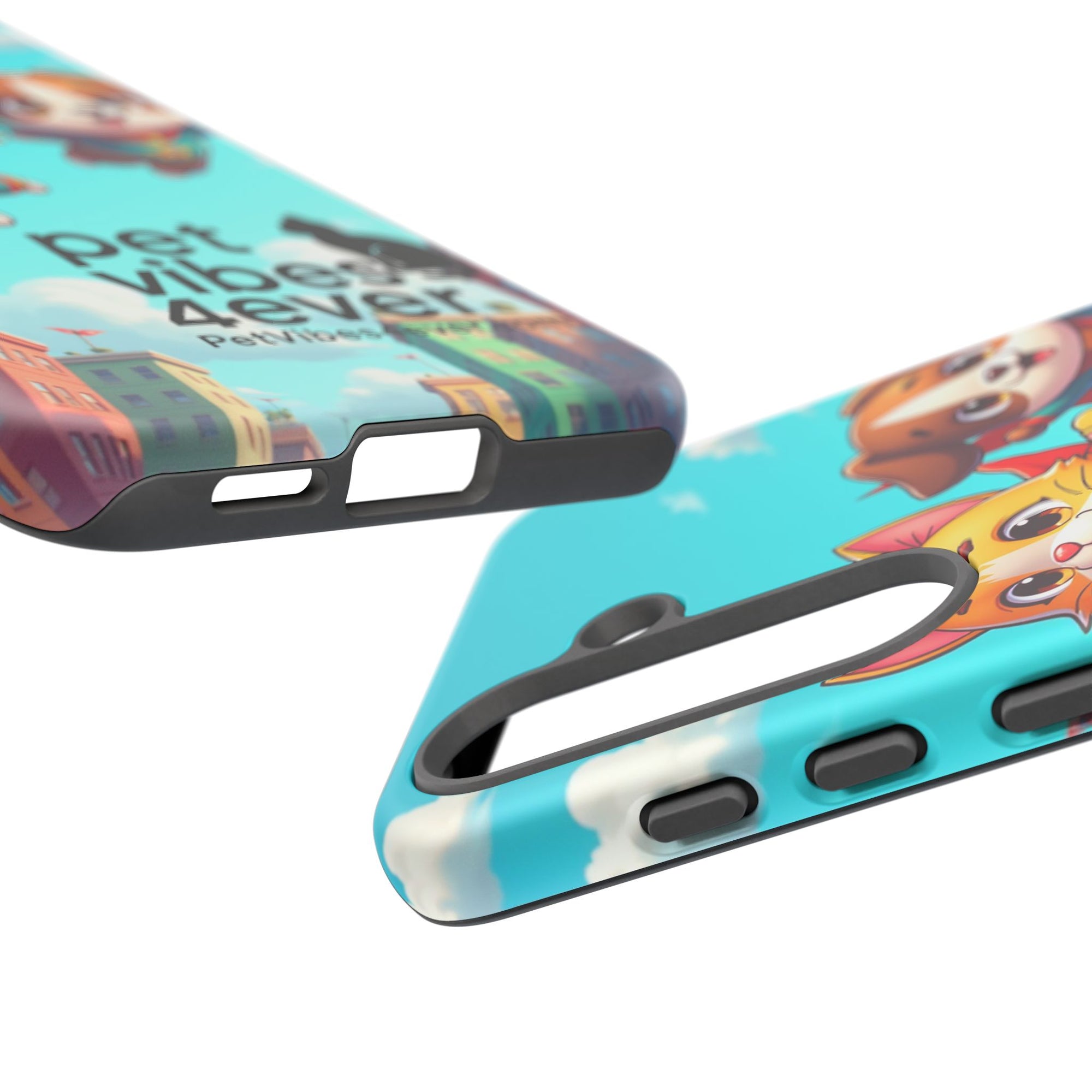Pet Vibes Forever Tough Phone Cases, Cute Dog and Cat Design, Pet Lover Gift, Fun Phone Accessory, Animal Theme Decor