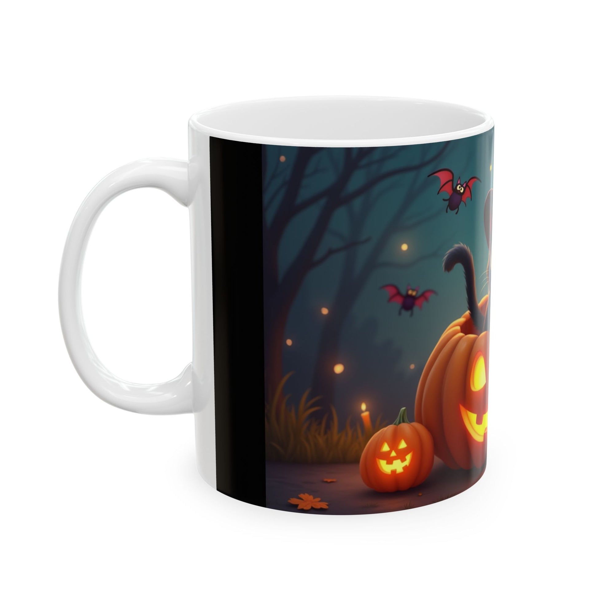 Spooktacular Halloween Cat Mug, Cute Black Cat Mug, Halloween Decor, Pumpkin Mug, Cozy Drinkware, Gift for Cat Lovers