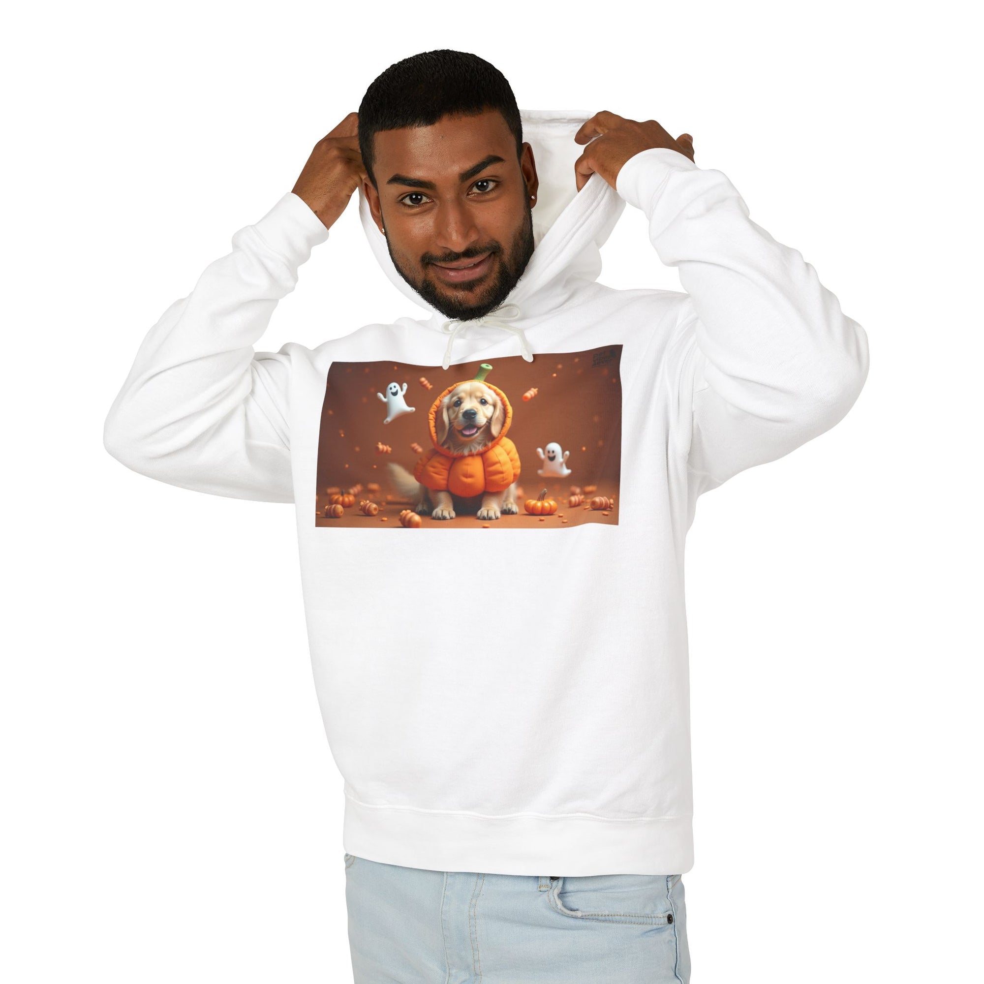 Cozy Halloween Dog Hoodie, Unisex Lightweight Sweatshirt, Perfect Fall Gift, Pet Lovers Apparel, Spooky Season Sweatshirt
