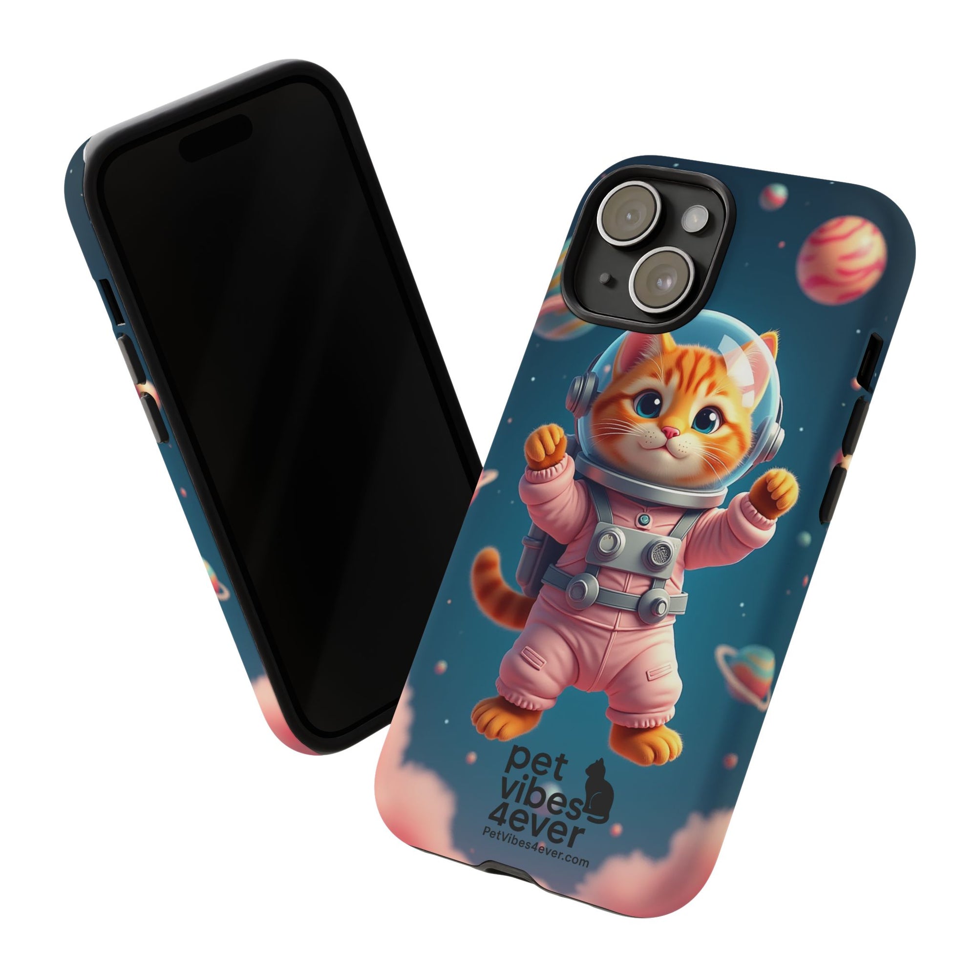 Cute Cat Phone Case, Cat Lovers Gift, Astrological Accessories, Fun Tech Gear, Space Theme Phone Cover
