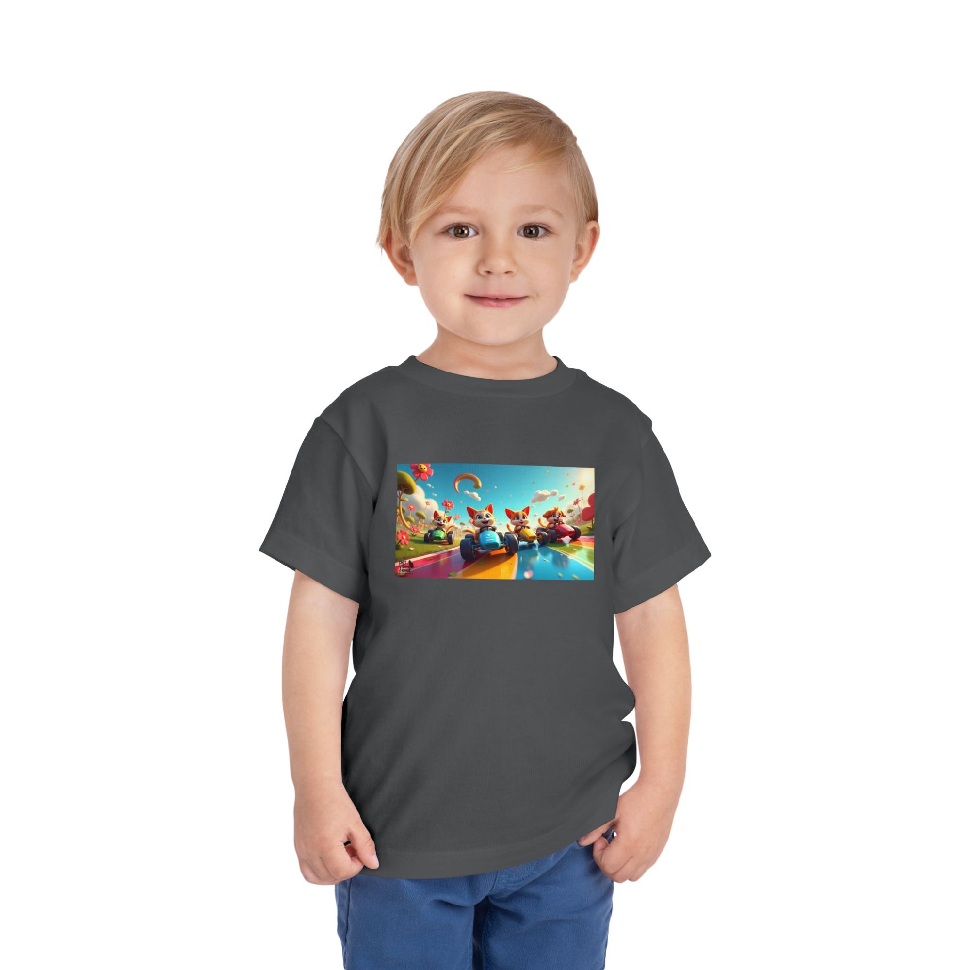Colorful Toddler Short Sleeve Tee, Fun Kids T-Shirt, Summer Playwear, Birthday Gift, Rainbow Design Tee, Everyday Playwear