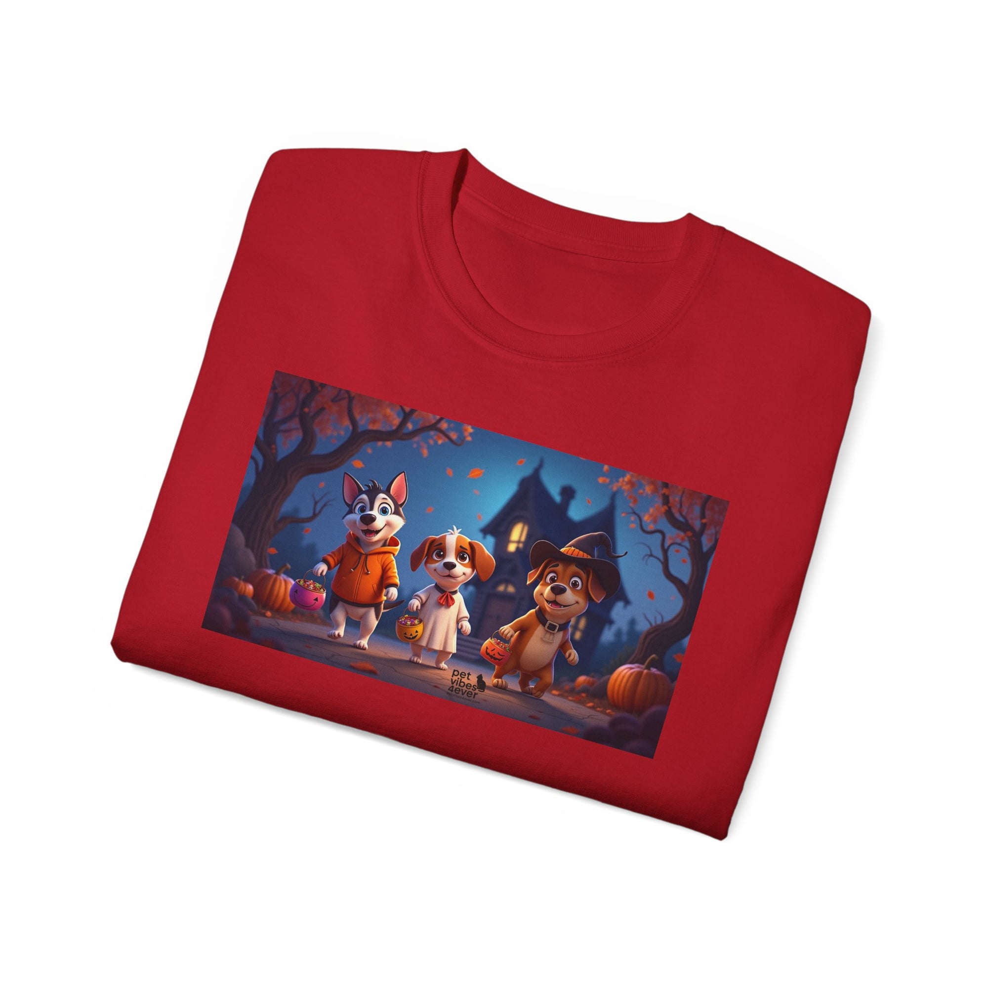 Whimsical Halloween Animal Tee, Unisex Cotton Shirt, Cute Graphic Tee, Fall Festival Apparel, Spooky Season Gift