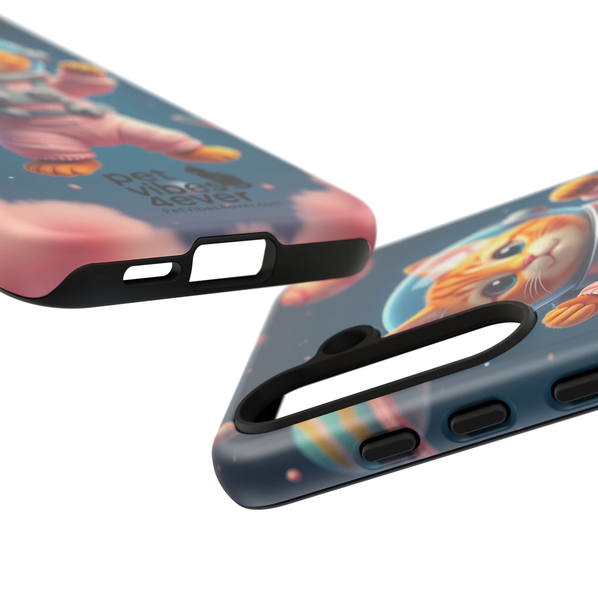 Cute Cat Phone Case, Astronaut Cat Case, Pet Lover Gift, Space Theme Accessories, Galaxy Cat Phone Cover