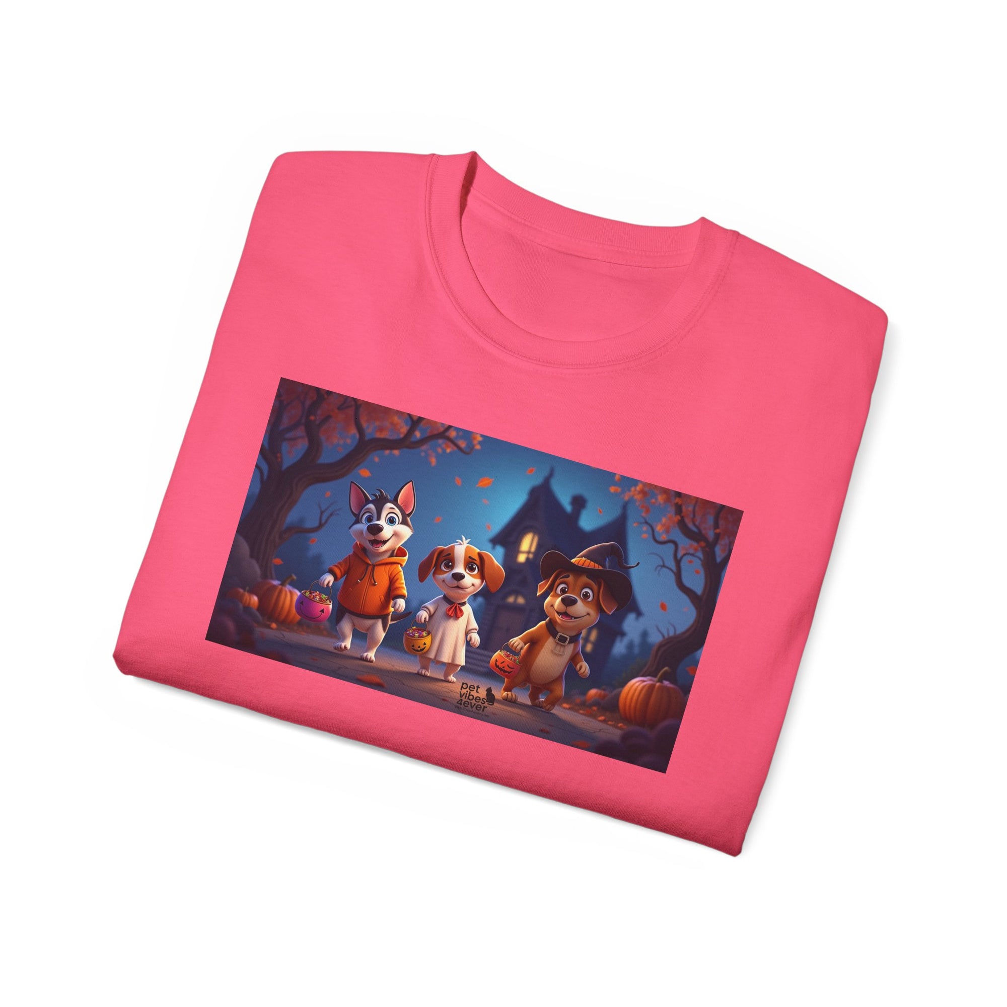 Whimsical Halloween Animal Tee, Unisex Cotton Shirt, Cute Graphic Tee, Fall Festival Apparel, Spooky Season Gift