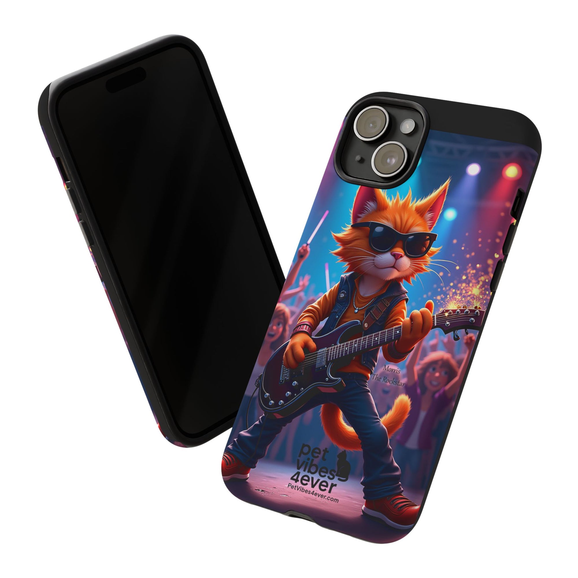 Rocking Cat Phone Case, Fun Cat Phone Cover, Cool Pet Vibes Gift, Music Lover Accessory, Unique Cat Phone Case