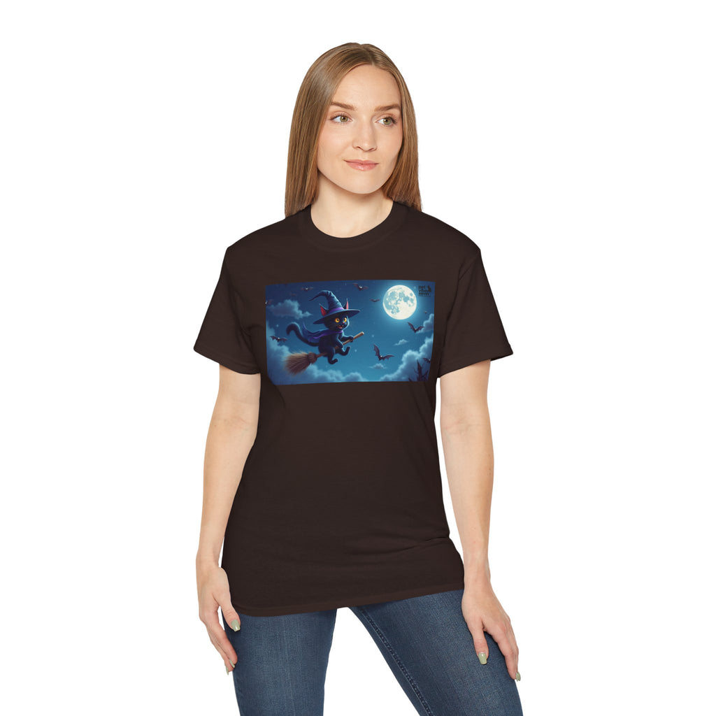 Moonlit Witch Unisex Tee | Spooky Vibes, Halloween Must-Have, Cozy Gift, Comfortable Everyday Wear, Magical Spirit Apparel