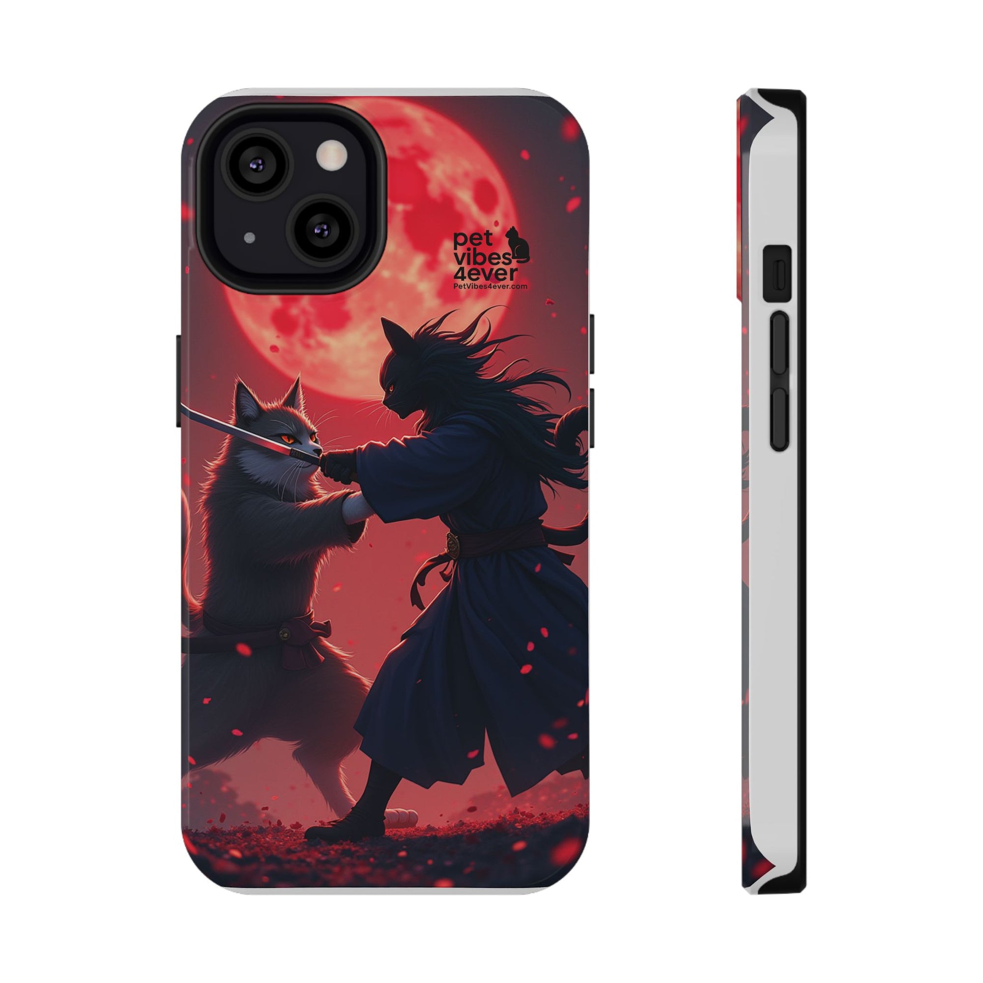Samurai Cat Phone Case – Impact-Resistant, Pet Lovers, Cool Tech Accessories, Anime Aesthetic, Unique Gifts