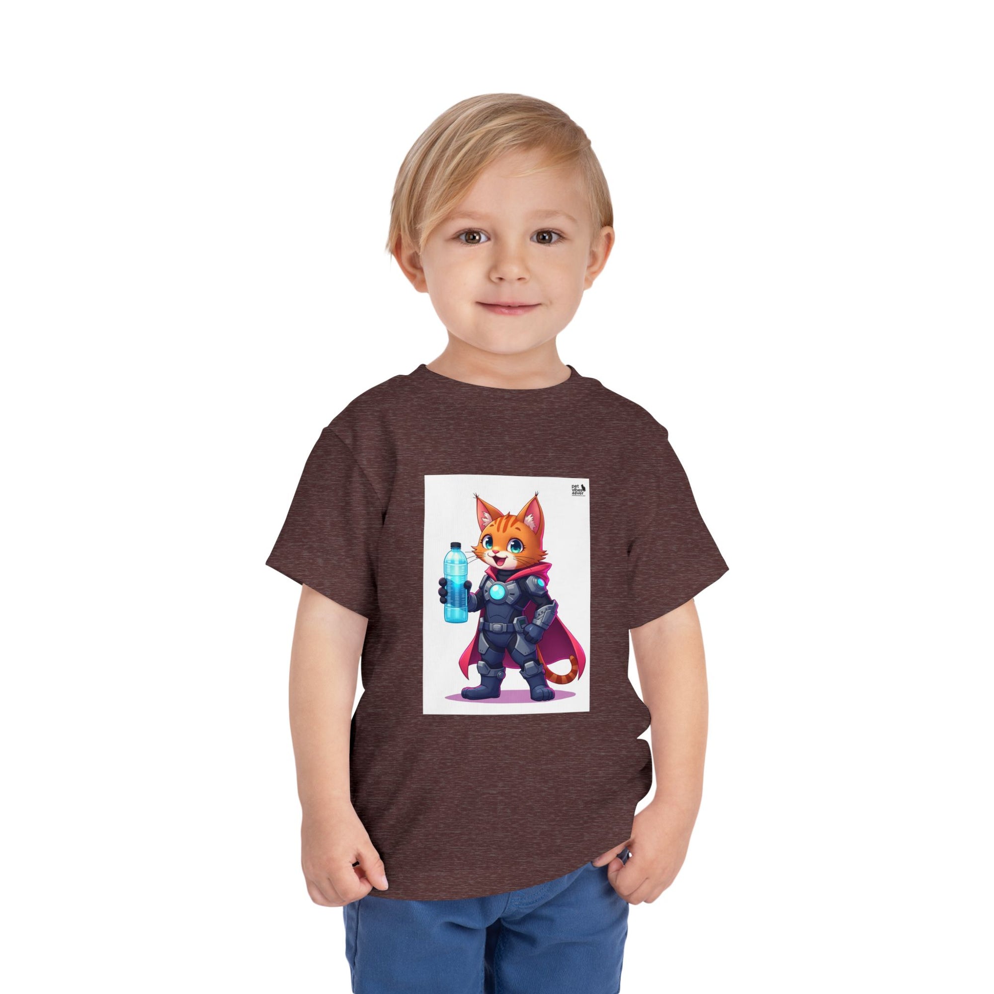 Superhero Cat Toddler Tee, Kids Graphic T-Shirt, Cute Animal Shirt, Birthday Gift, Funny Pet Tee