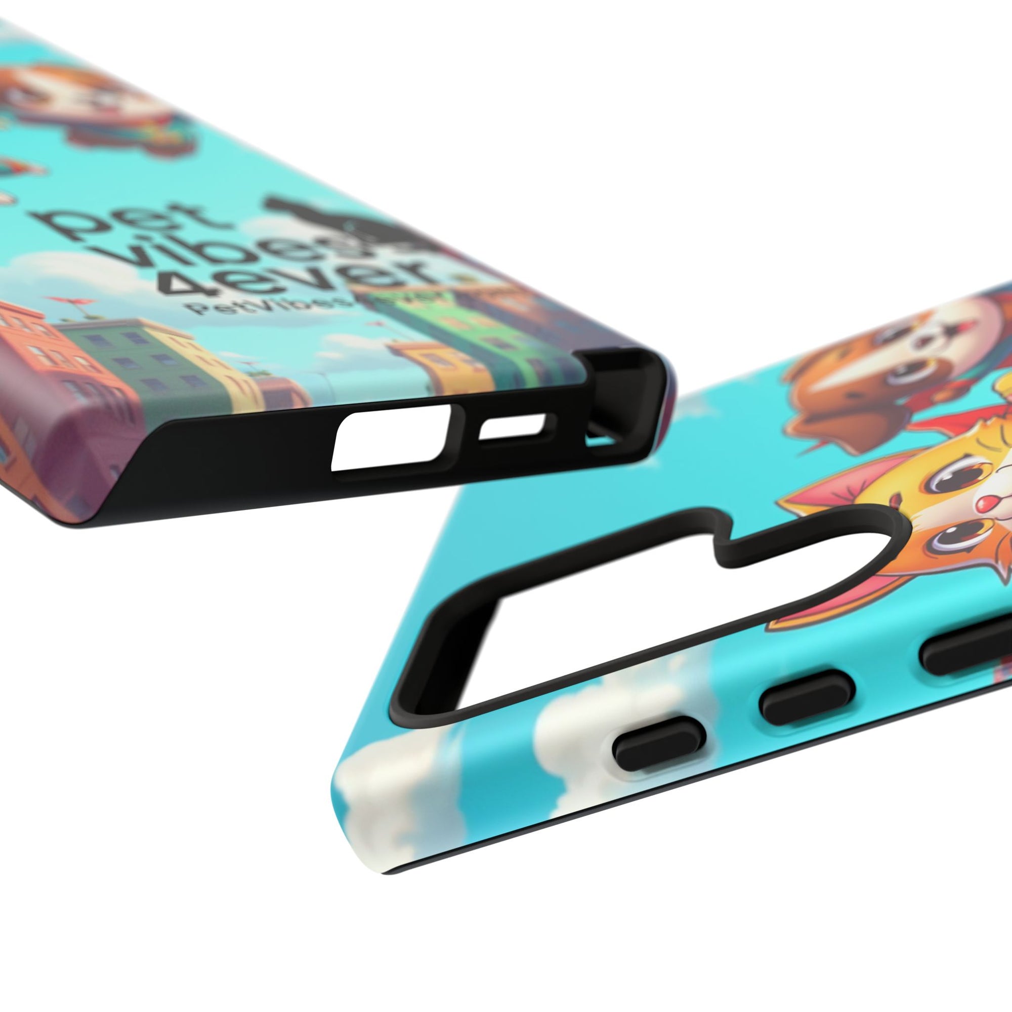 Pet Vibes Forever Tough Phone Cases, Cute Dog and Cat Design, Pet Lover Gift, Fun Phone Accessory, Animal Theme Decor