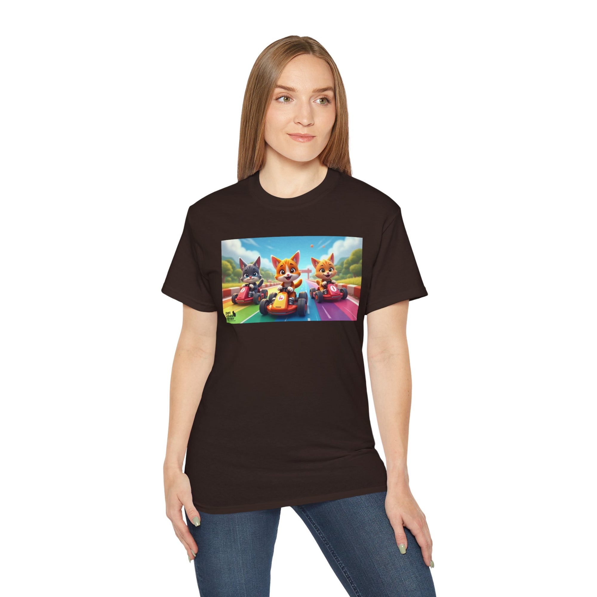 Cartoon Racing Friends Unisex Tee, Fun Gift for Gamers, Kid-Approved Style, Birthday Present, Family Game Night Apparel