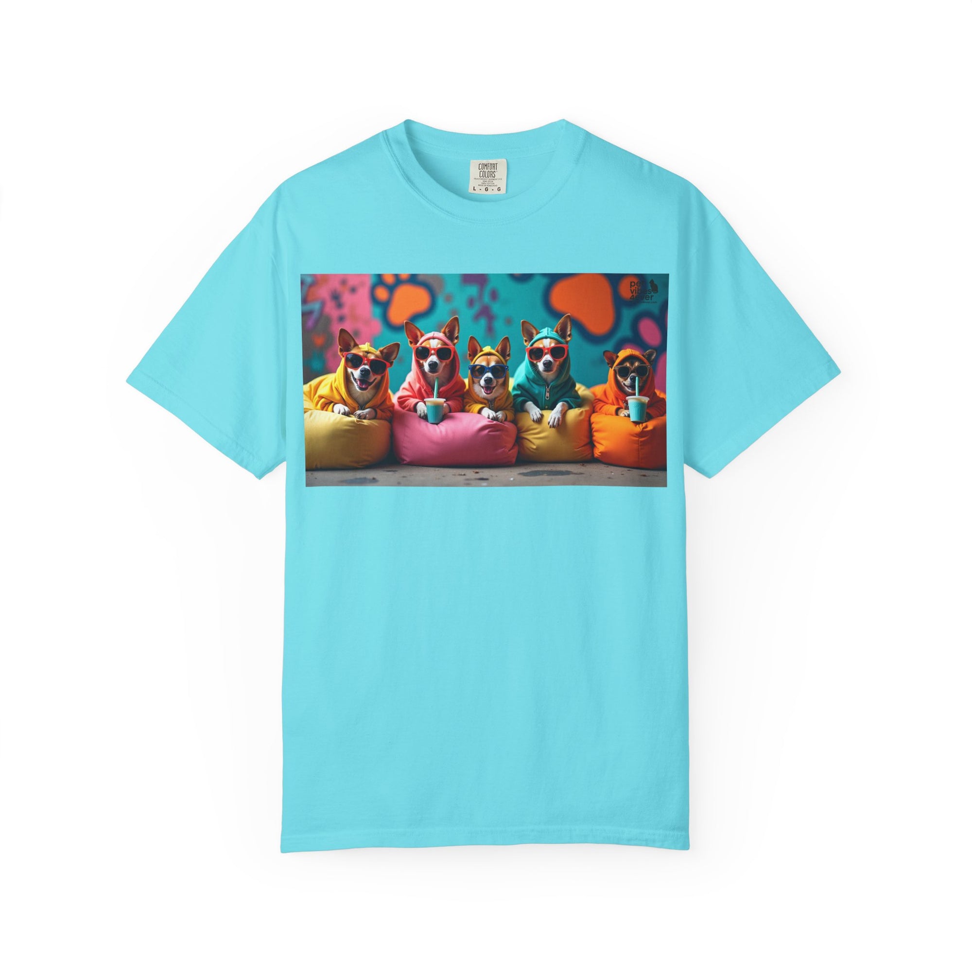 Playful Dog-Themed Unisex Garment-Dyed T-shirt, Pet Lover Gift, Casual Wear, Birthday Party Tee, Colorful Animal Art