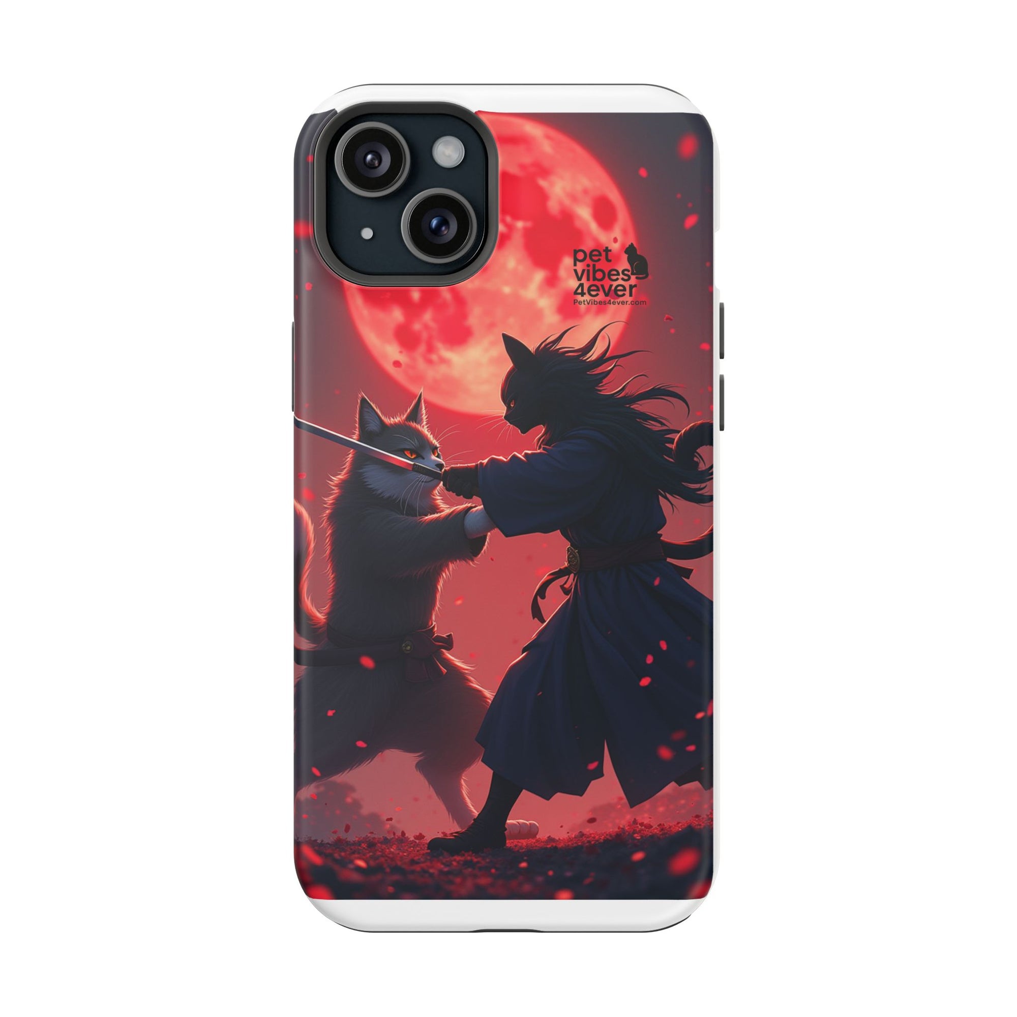 Samurai Cat Phone Case – Impact-Resistant, Pet Lovers, Cool Tech Accessories, Anime Aesthetic, Unique Gifts