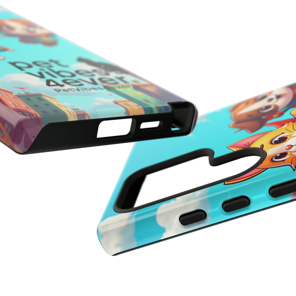 Pet Vibes Forever Tough Phone Cases, Cute Dog and Cat Design, Pet Lover Gift, Fun Phone Accessory, Animal Theme Decor