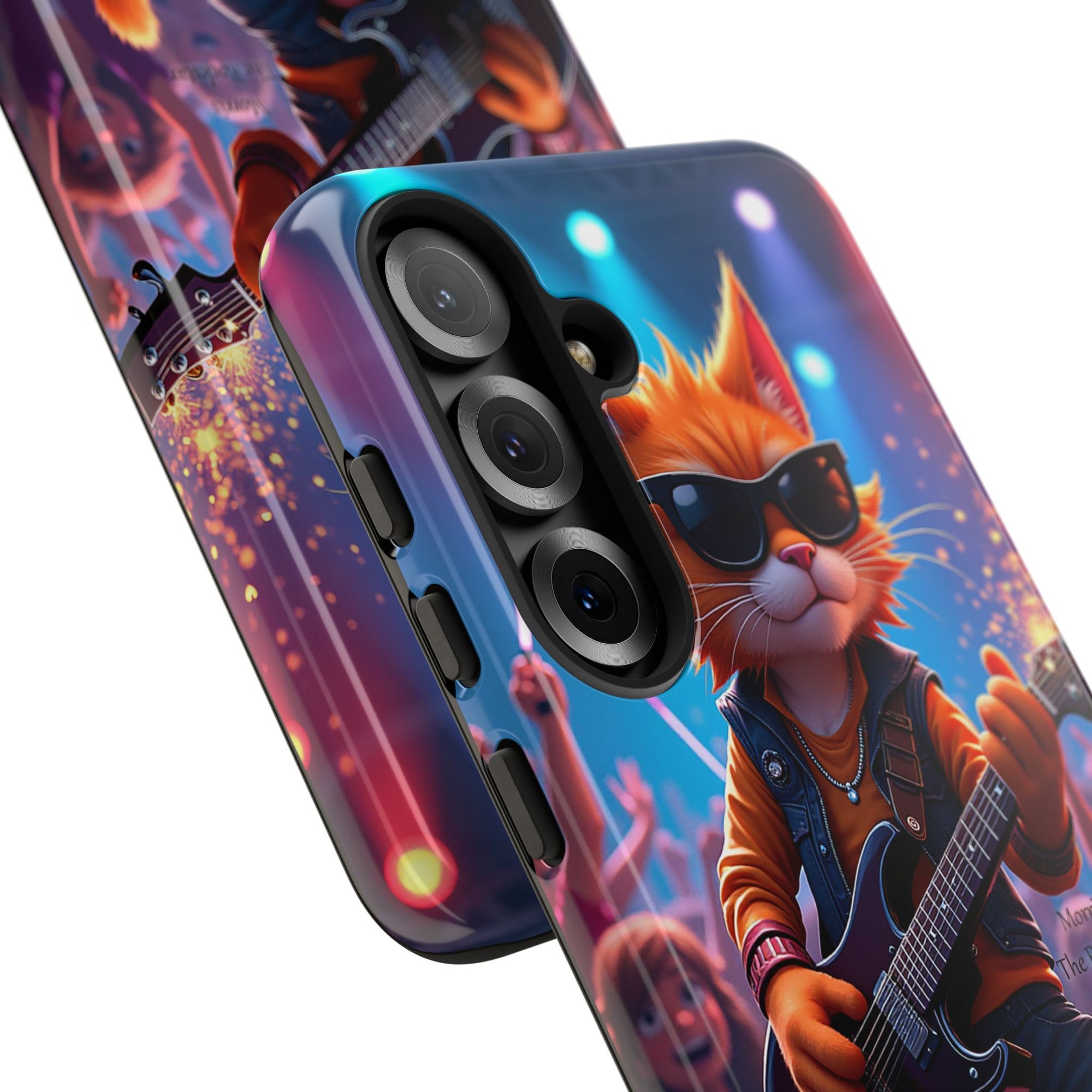Guitar Cat Phone Case | Fun Pet Vibes | Unique Gift for Cat Lovers, Music Fans, Pet Owners, Birthday, Holidays, Personal Use