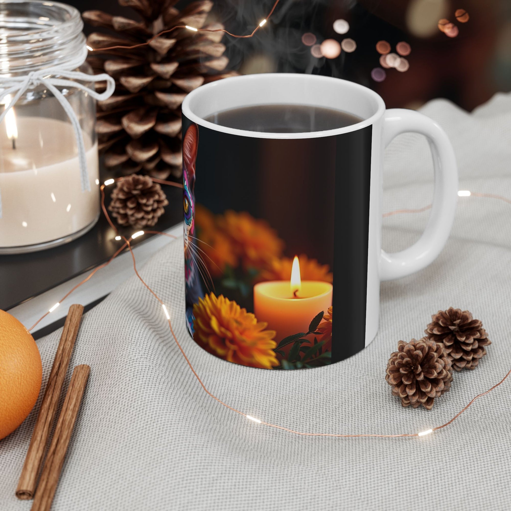 Colorful Cat Ceramic Mug – Perfect for Cat Lovers, Gift for Pet Owners, Coffee Lover's Mug, Birthday Gift, Home Decor