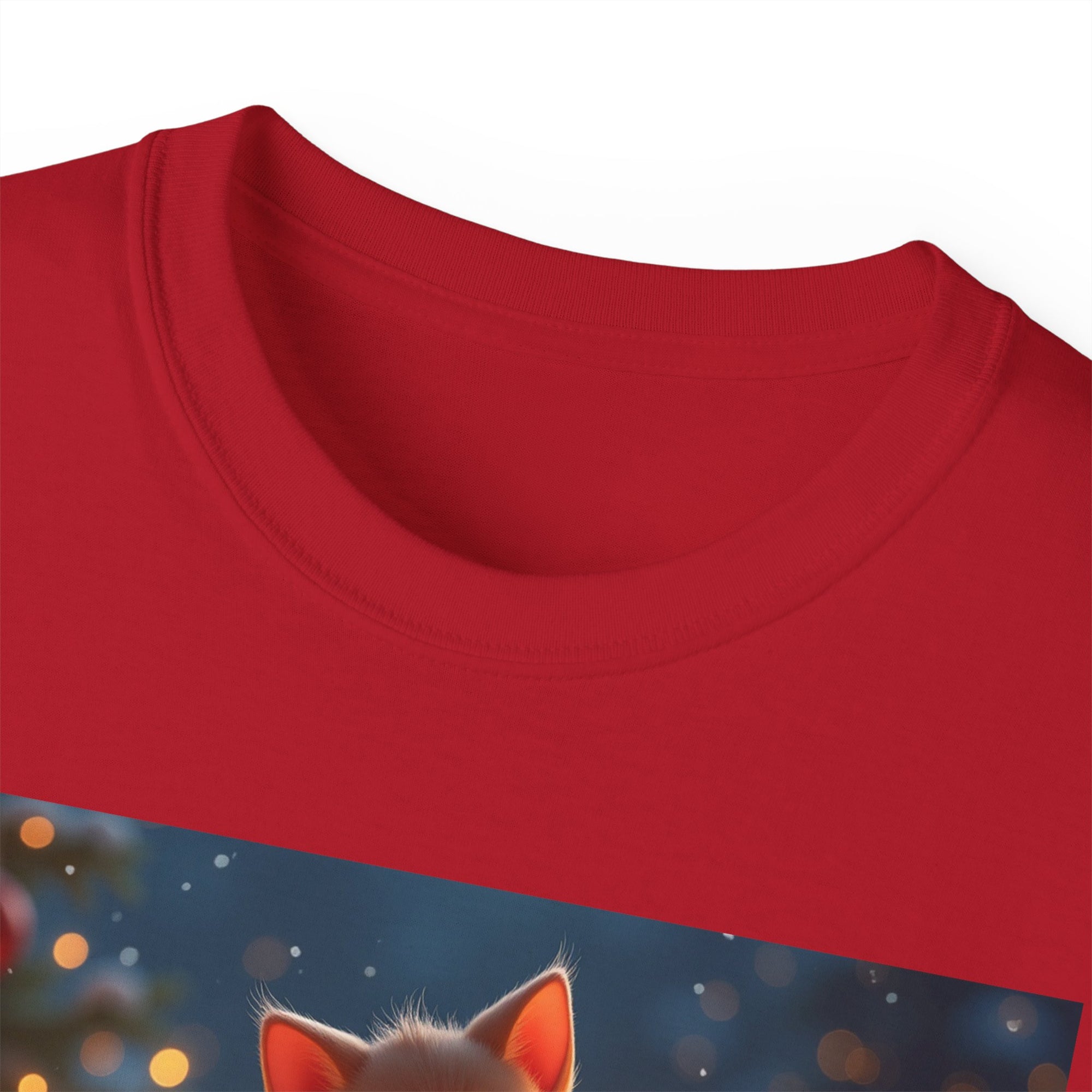 Cute Cat Christmas Tee, Cozy Unisex Cotton Shirt for Cat Lovers, Holiday Gift, Casual Wear, Festive Apparel