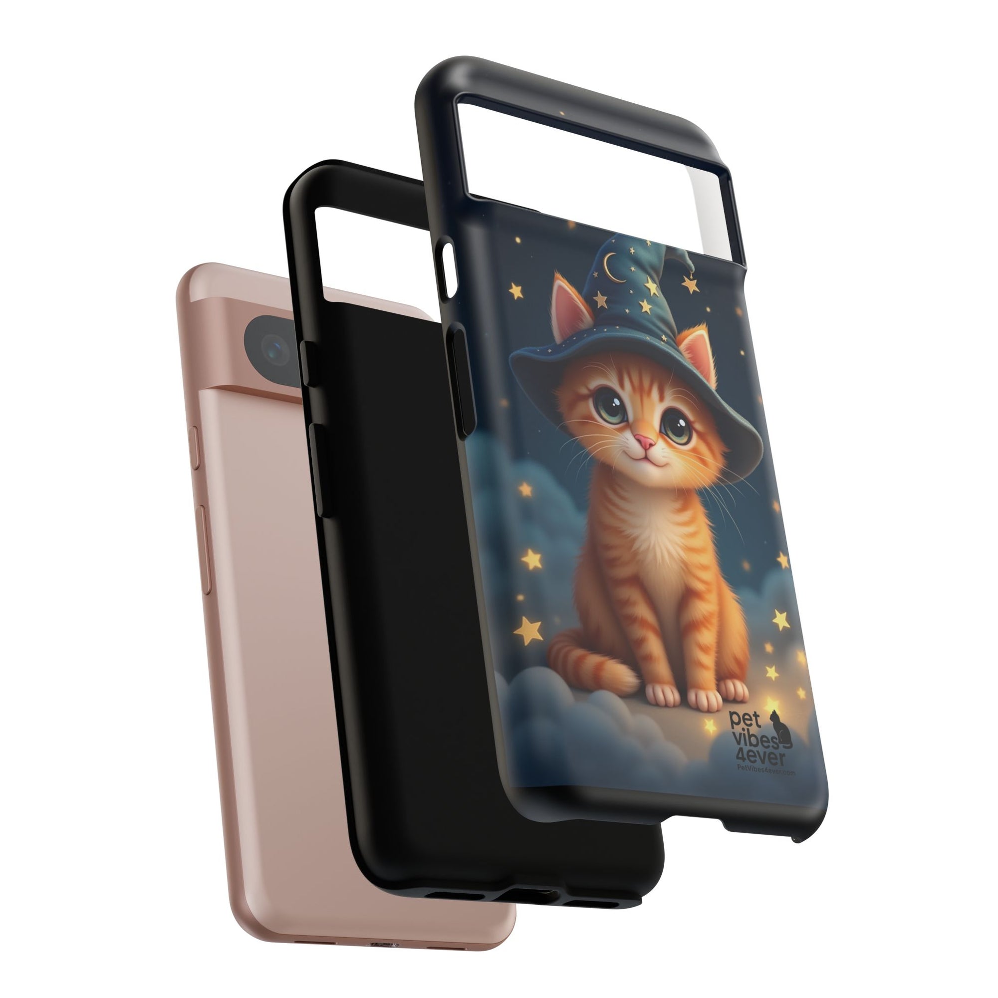 Cat-Themed Phone Case, Cute Cat Case, Pet Lover Gift, Kawaii Phone Accessory, Celestial Cat Design, Stylish Gadget Protector