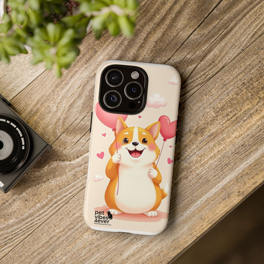 Corgi Love Phone Case, Cute Pet Gift, Animal Lover Accessory, Custom Phone Cover, Valentine's Day Gift