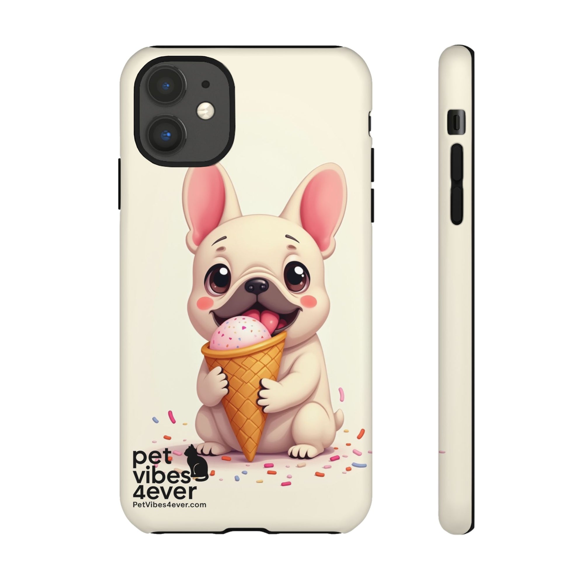 Cute Dog Case, Adorable Puppy Phone Cover, Pet Lover Gift, Ice Cream Design, Fun Accessories for Pet Owners